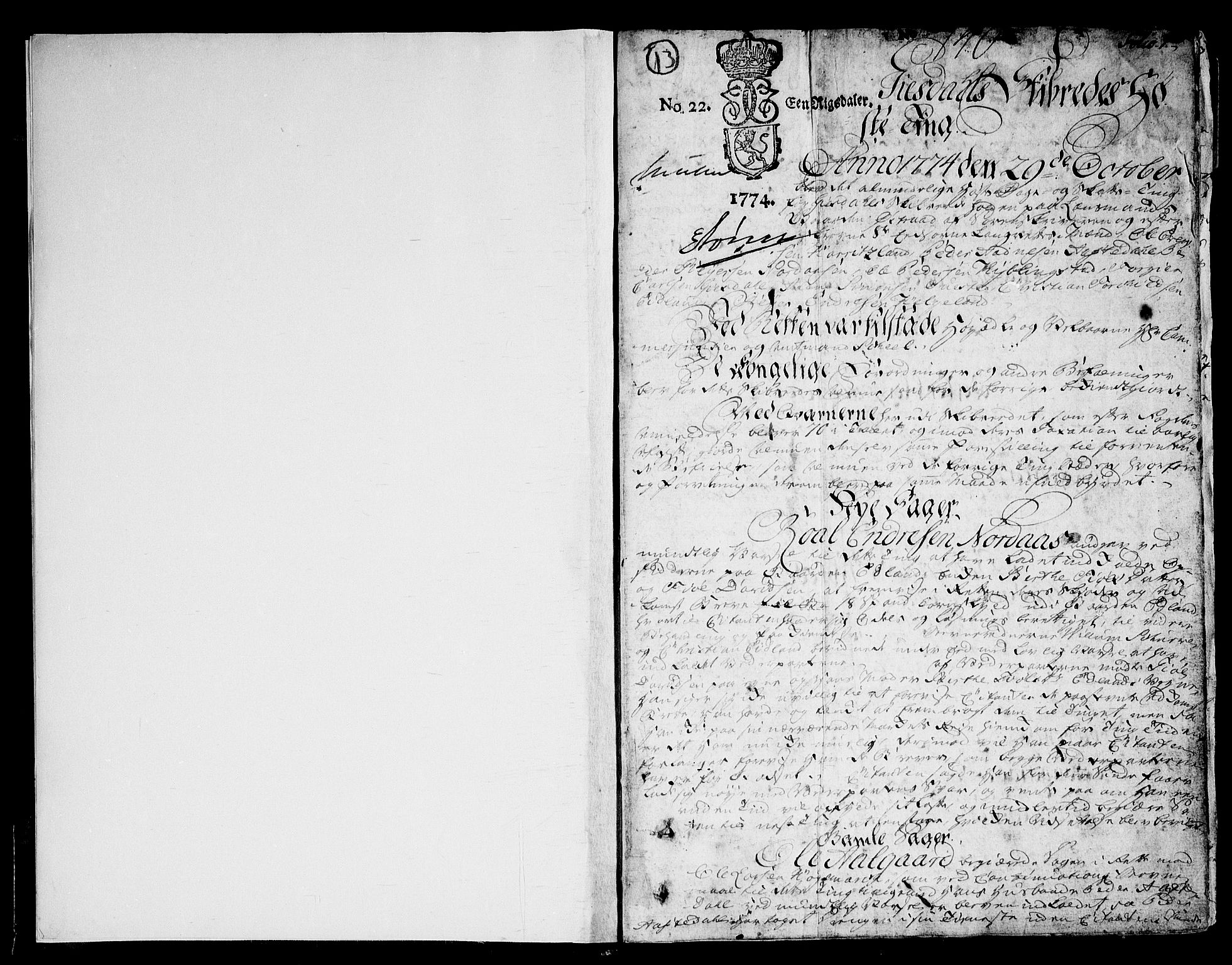 Jæren og Dalane sorenskriveri, SAST/A-100306/3/30/30BA/L0090: TINGBOK, 1774-1778, p. 0b-1a