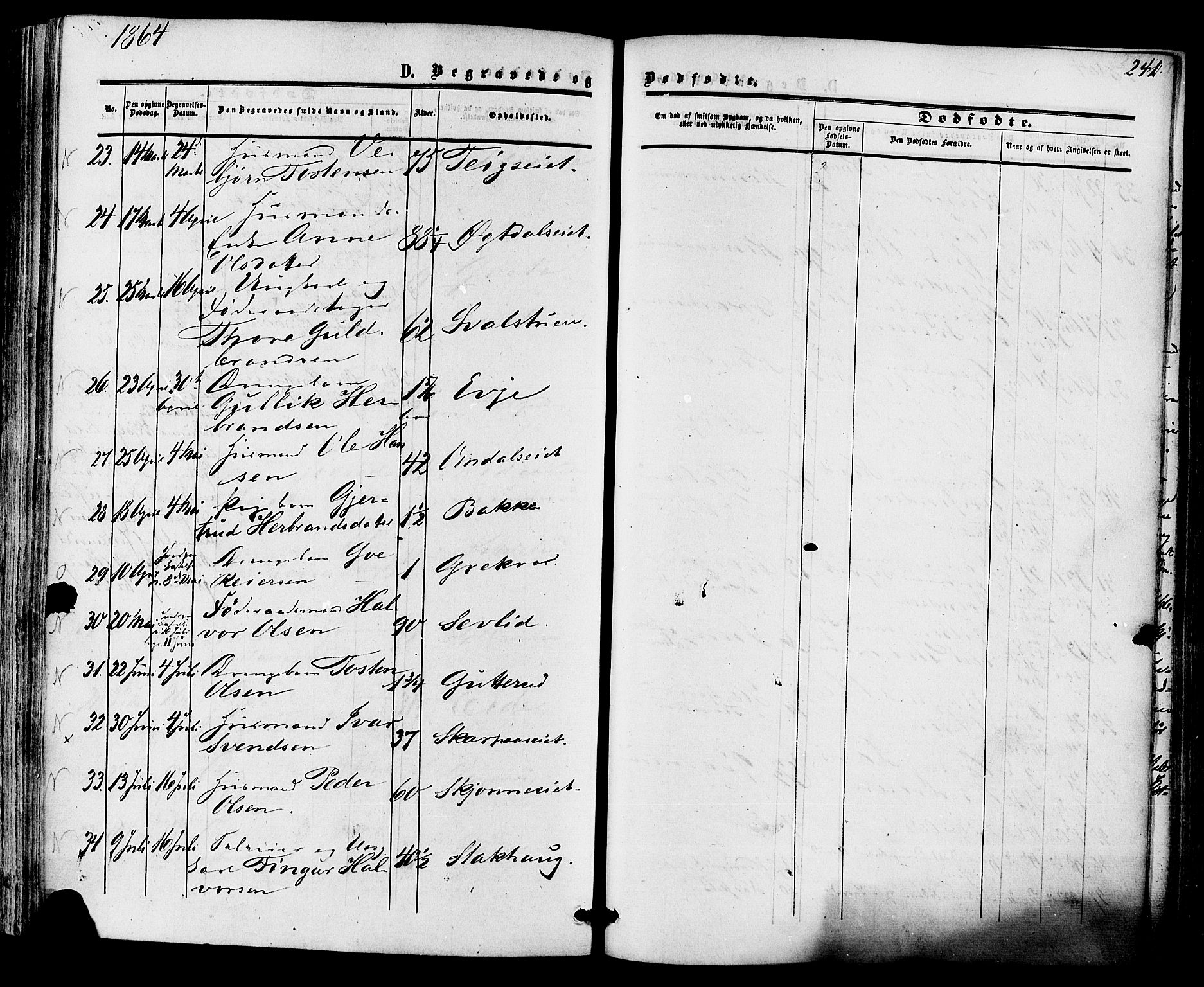 Nore kirkebøker, AV/SAKO-A-238/F/Fa/L0003: Parish register (official) no. I 3, 1858-1866, p. 241