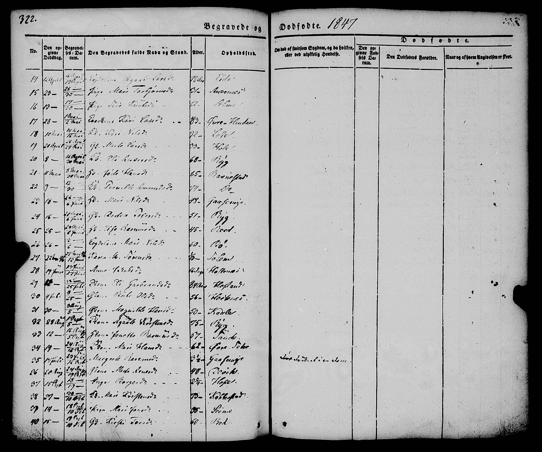 Gloppen sokneprestembete, AV/SAB-A-80101/H/Haa/Haaa/L0008: Parish register (official) no. A 8, 1837-1855, p. 322