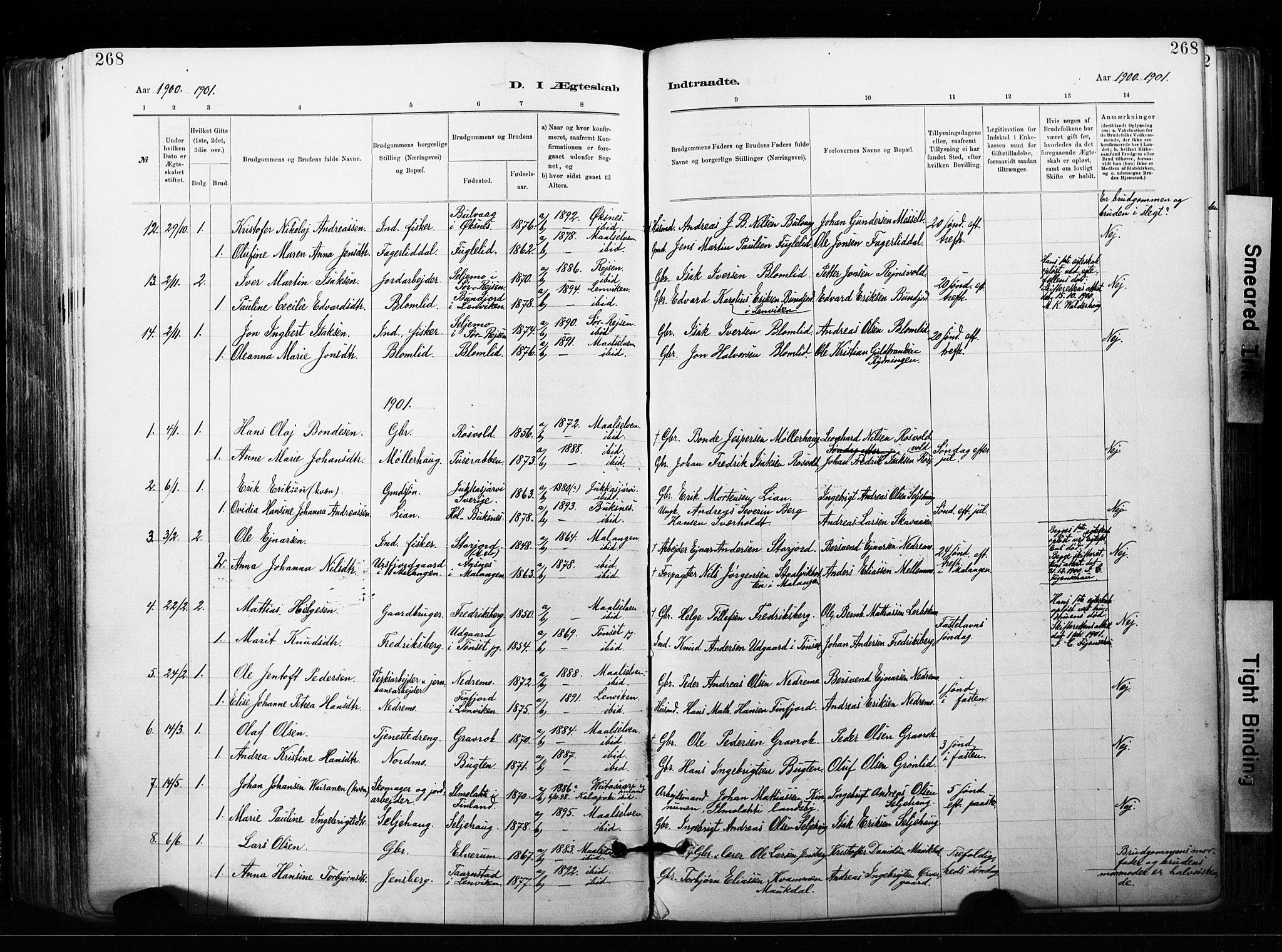 Målselv sokneprestembete, AV/SATØ-S-1311/G/Ga/Gaa/L0007kirke: Parish register (official) no. 7, 1884-1903, p. 268