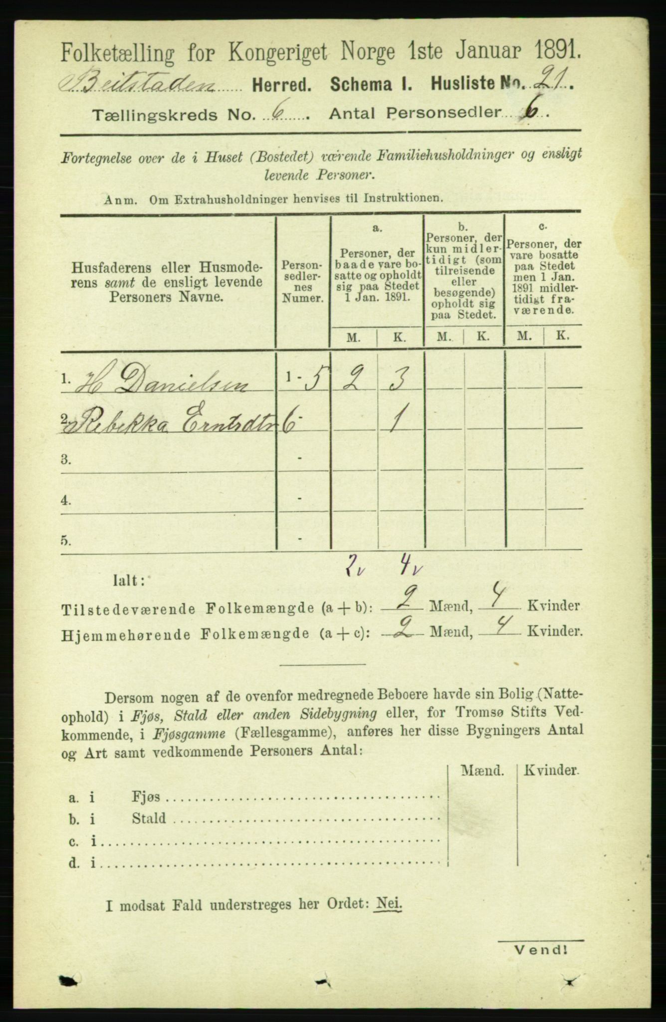 RA, 1891 census for 1727 Beitstad, 1891, p. 1519