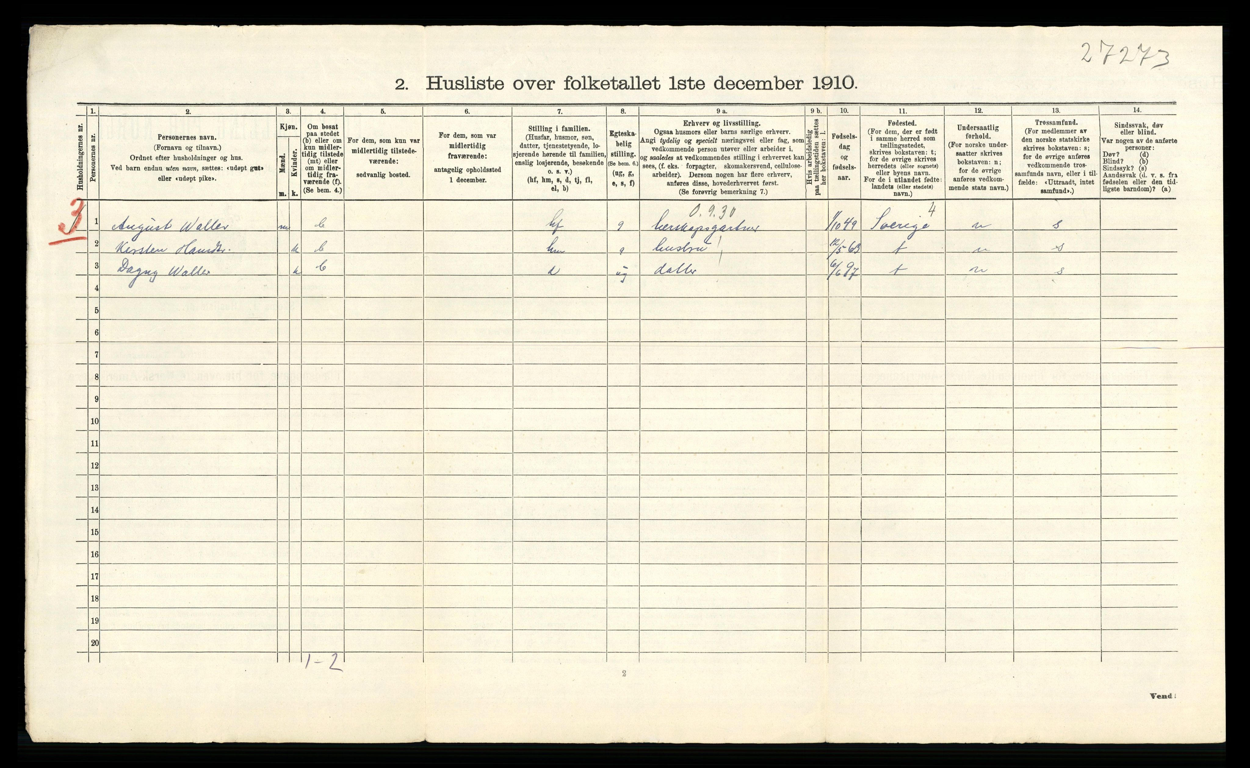 RA, 1910 census for Lier, 1910, p. 1335