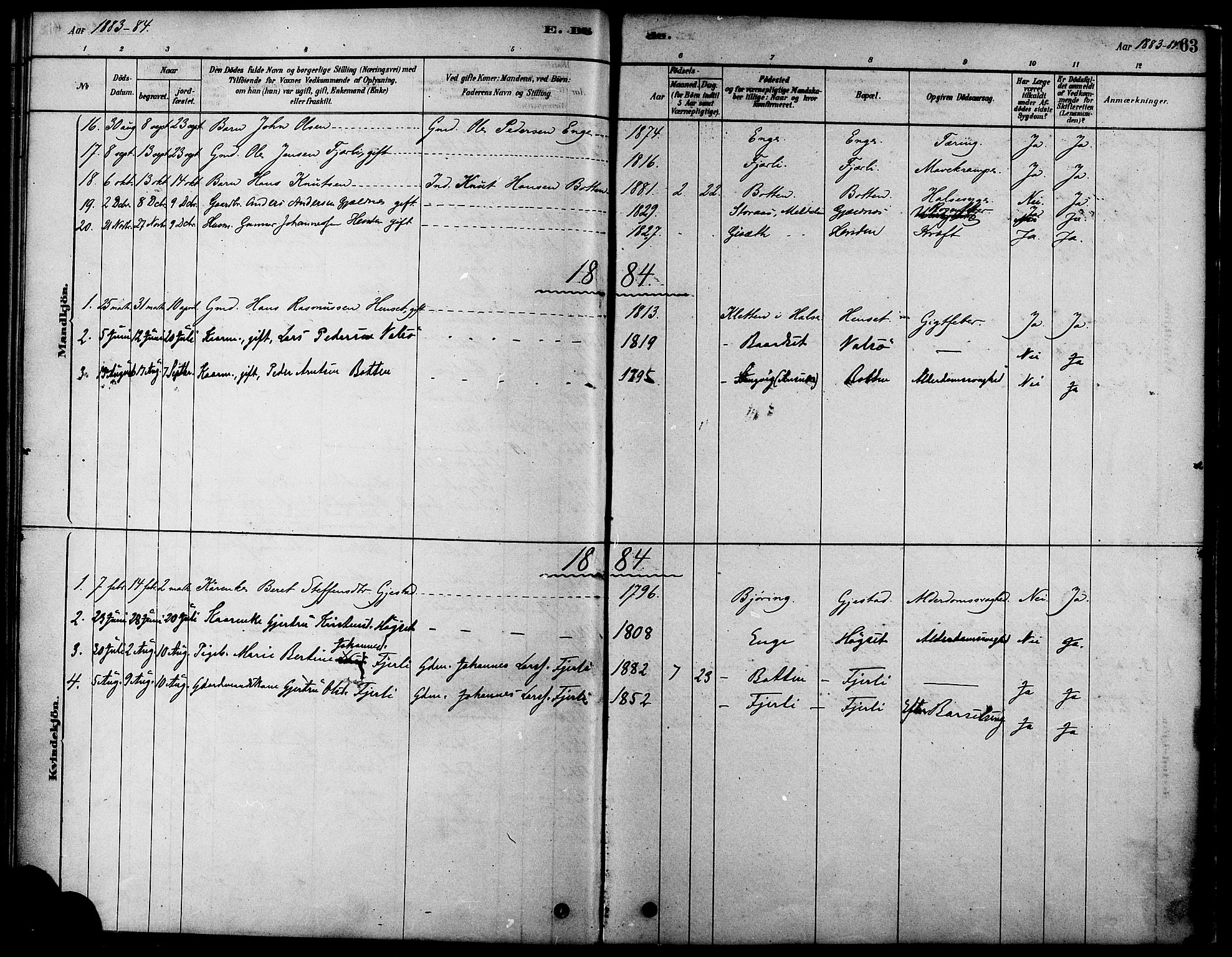 Ministerialprotokoller, klokkerbøker og fødselsregistre - Møre og Romsdal, AV/SAT-A-1454/580/L0924: Parish register (official) no. 580A01, 1878-1887, p. 63