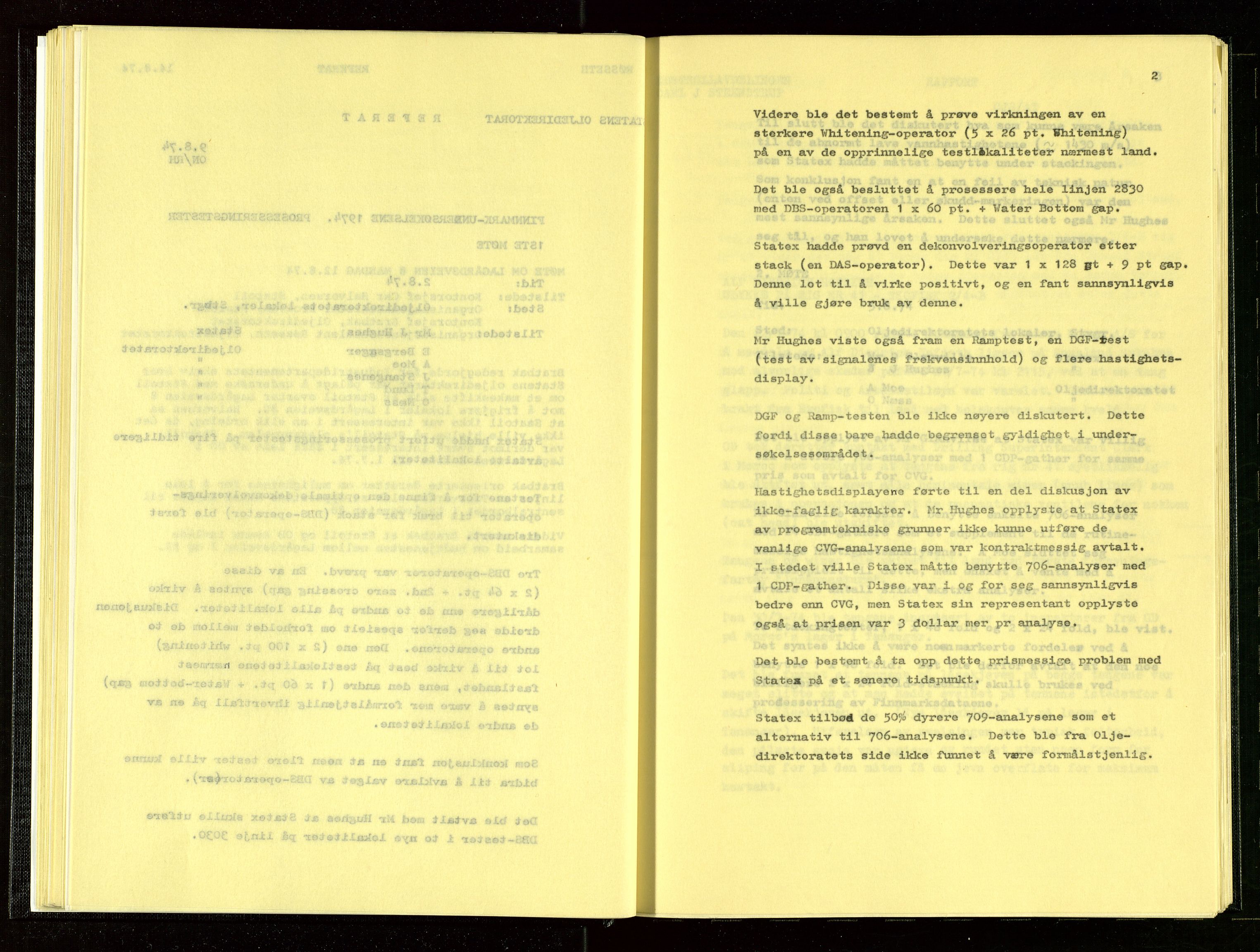 Oljedirektoratet, SAST/A-101366/Aa/L0002: Referatprotokoller, 1974