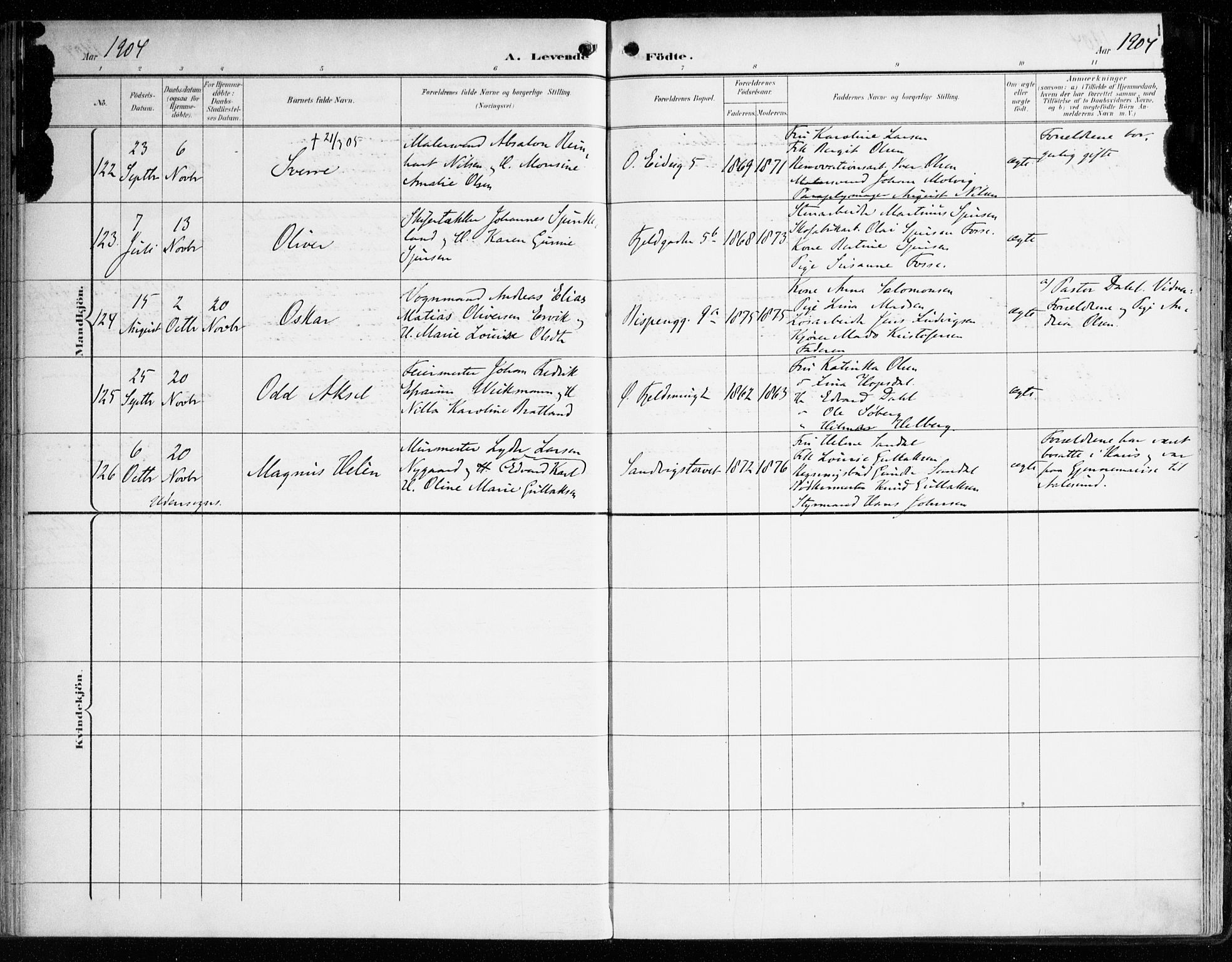 Korskirken sokneprestembete, AV/SAB-A-76101/H/Haa/L0023: Parish register (official) no. B 9, 1899-1908, p. 184