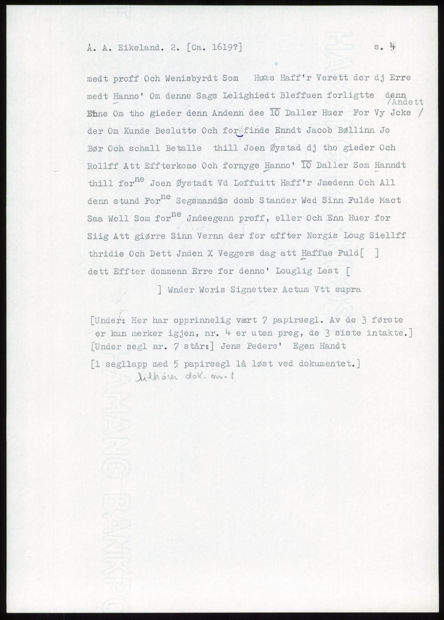 Samlinger til kildeutgivelse, Diplomavskriftsamlingen, AV/RA-EA-4053/H/Ha, p. 98