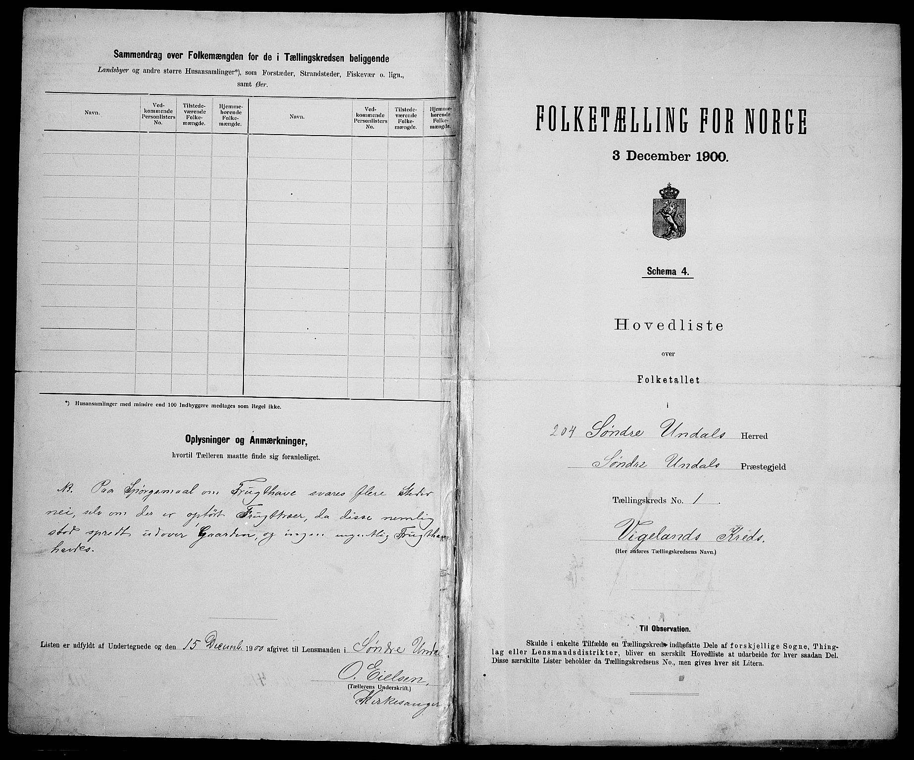 SAK, 1900 census for Sør-Audnedal, 1900, p. 16