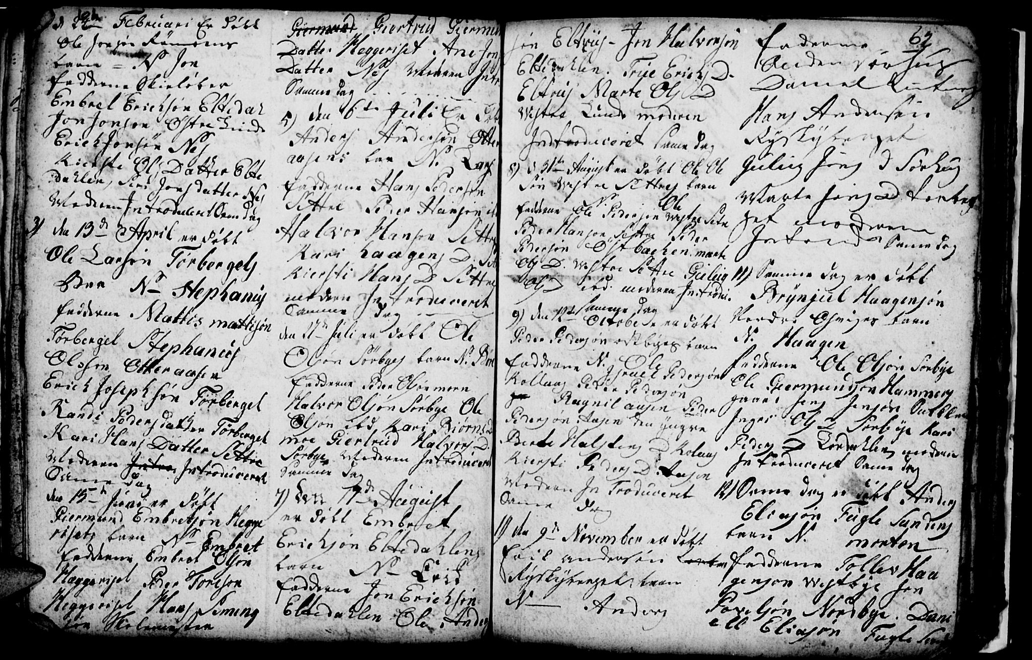 Trysil prestekontor, SAH/PREST-046/H/Ha/Hab/L0001: Parish register (copy) no. 1, 1781-1799, p. 61-62