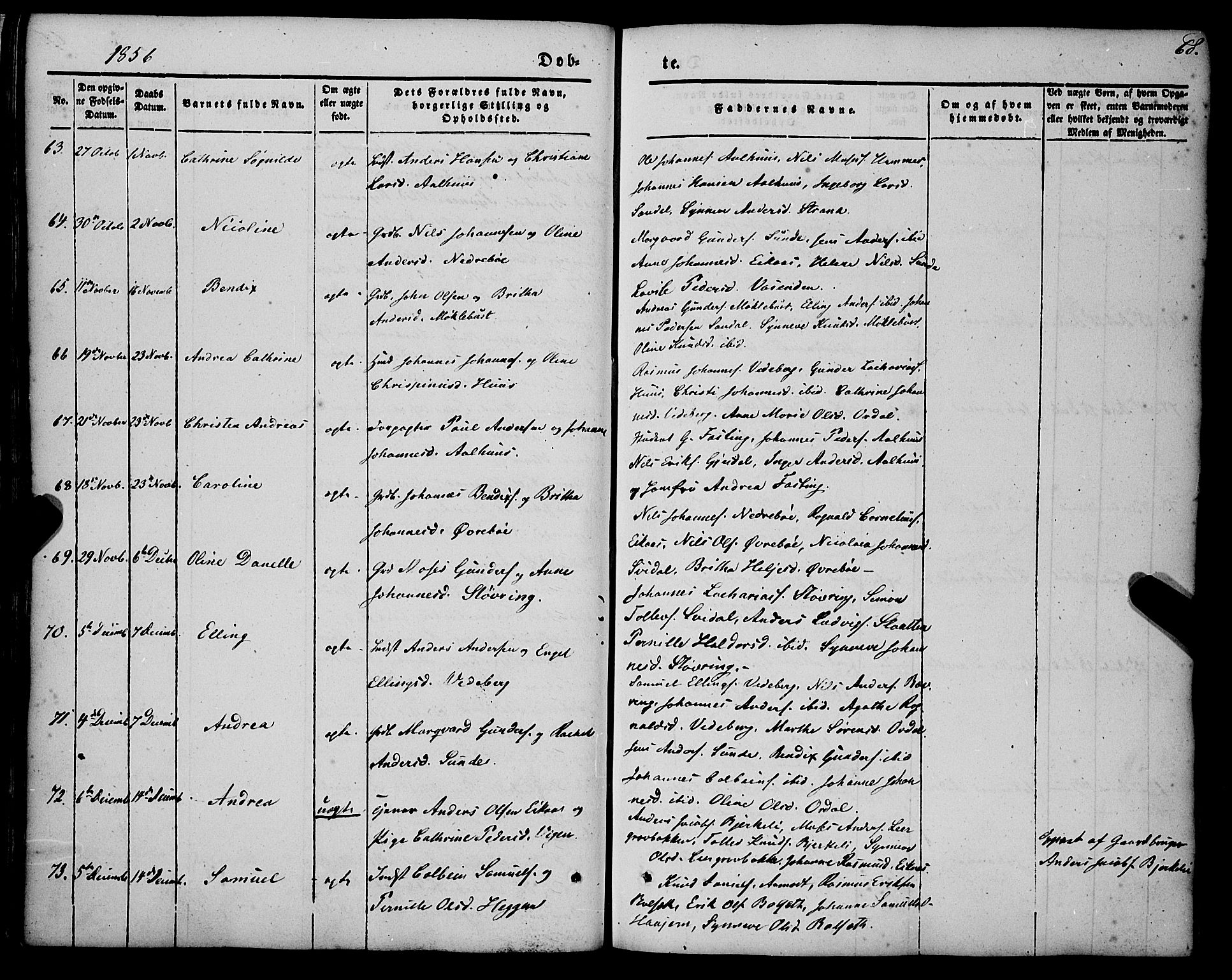 Jølster sokneprestembete, SAB/A-80701/H/Haa/Haaa/L0010: Parish register (official) no. A 10, 1847-1865, p. 68