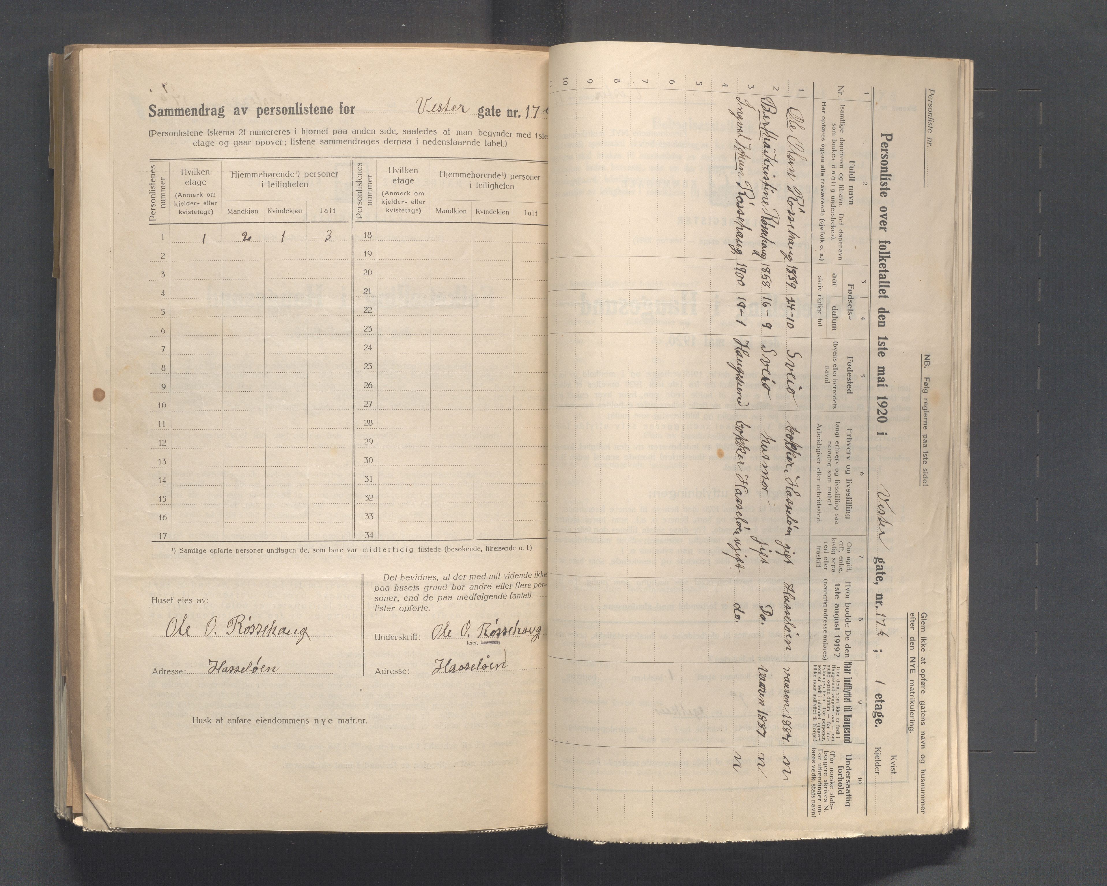 IKAR, Local census 1.5.1920 for Haugesund, 1920, p. 6316