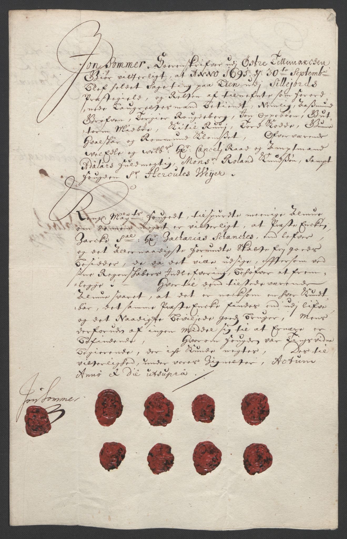 Rentekammeret inntil 1814, Reviderte regnskaper, Fogderegnskap, AV/RA-EA-4092/R35/L2091: Fogderegnskap Øvre og Nedre Telemark, 1690-1693, p. 110