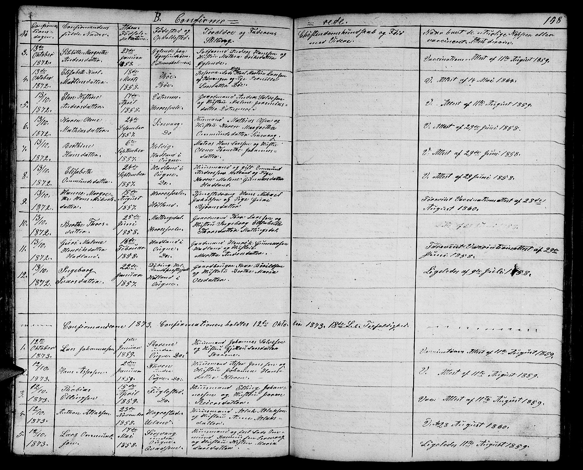 Eigersund sokneprestkontor, SAST/A-101807/S09/L0003: Parish register (copy) no. B 3, 1846-1875, p. 158