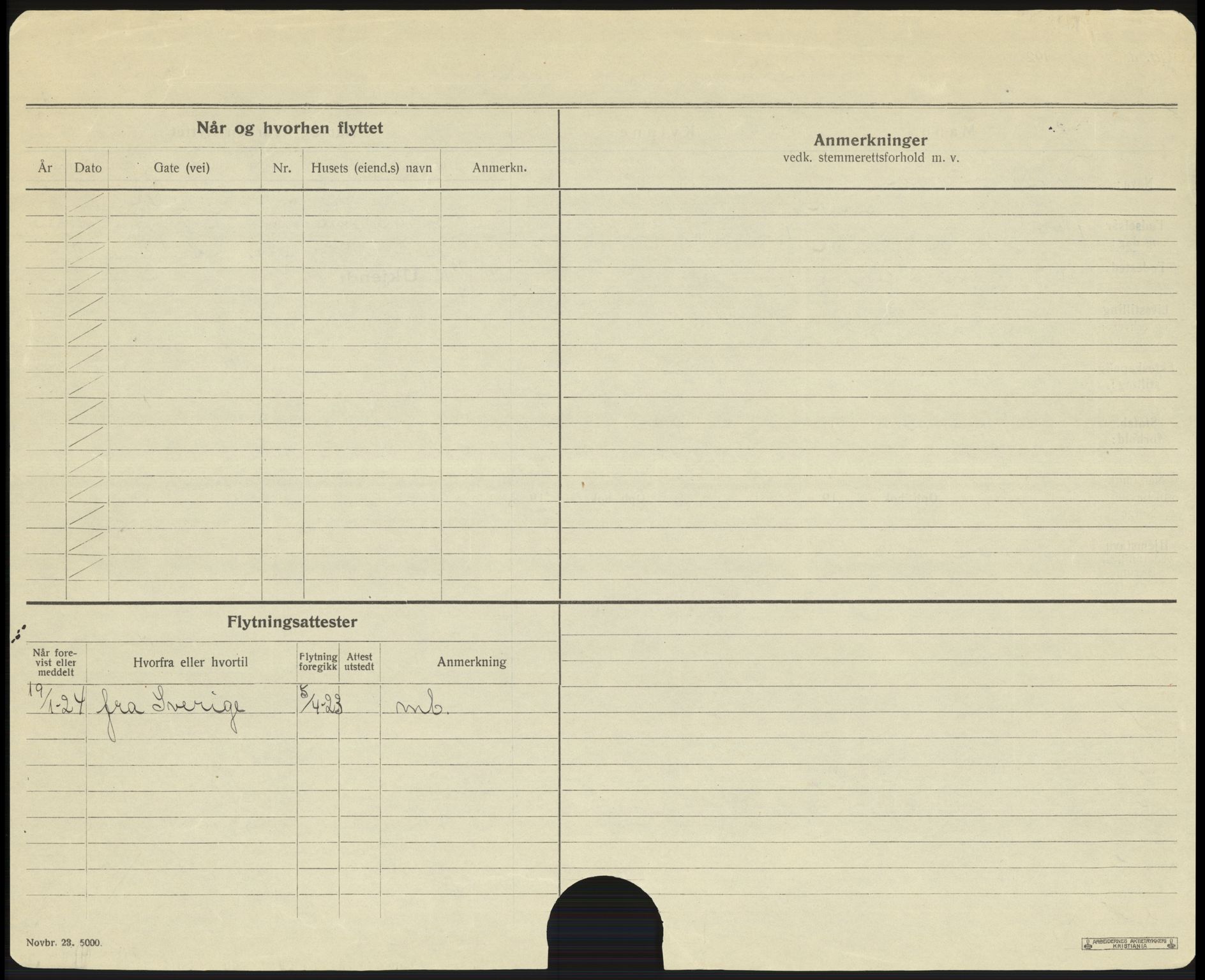 Bærum folkeregister, AV/SAO-A-10504/F/L0006: Utflyttede, 1924