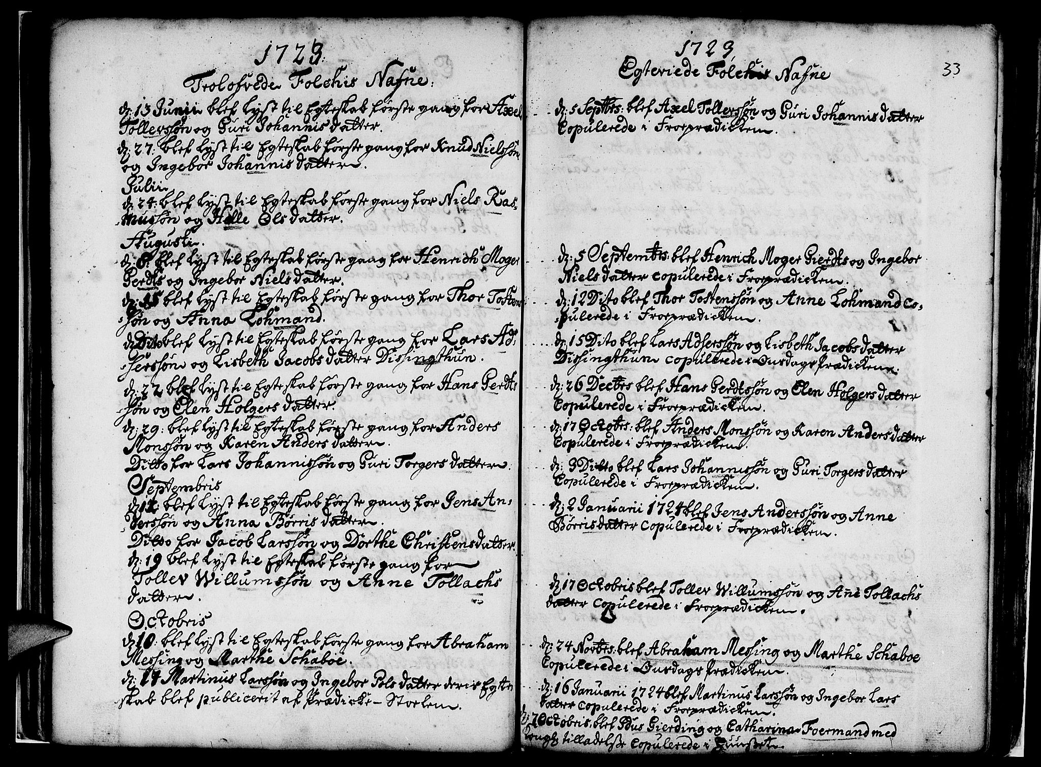 Nykirken Sokneprestembete, SAB/A-77101/H/Haa/L0007: Parish register (official) no. A 7, 1719-1781, p. 33