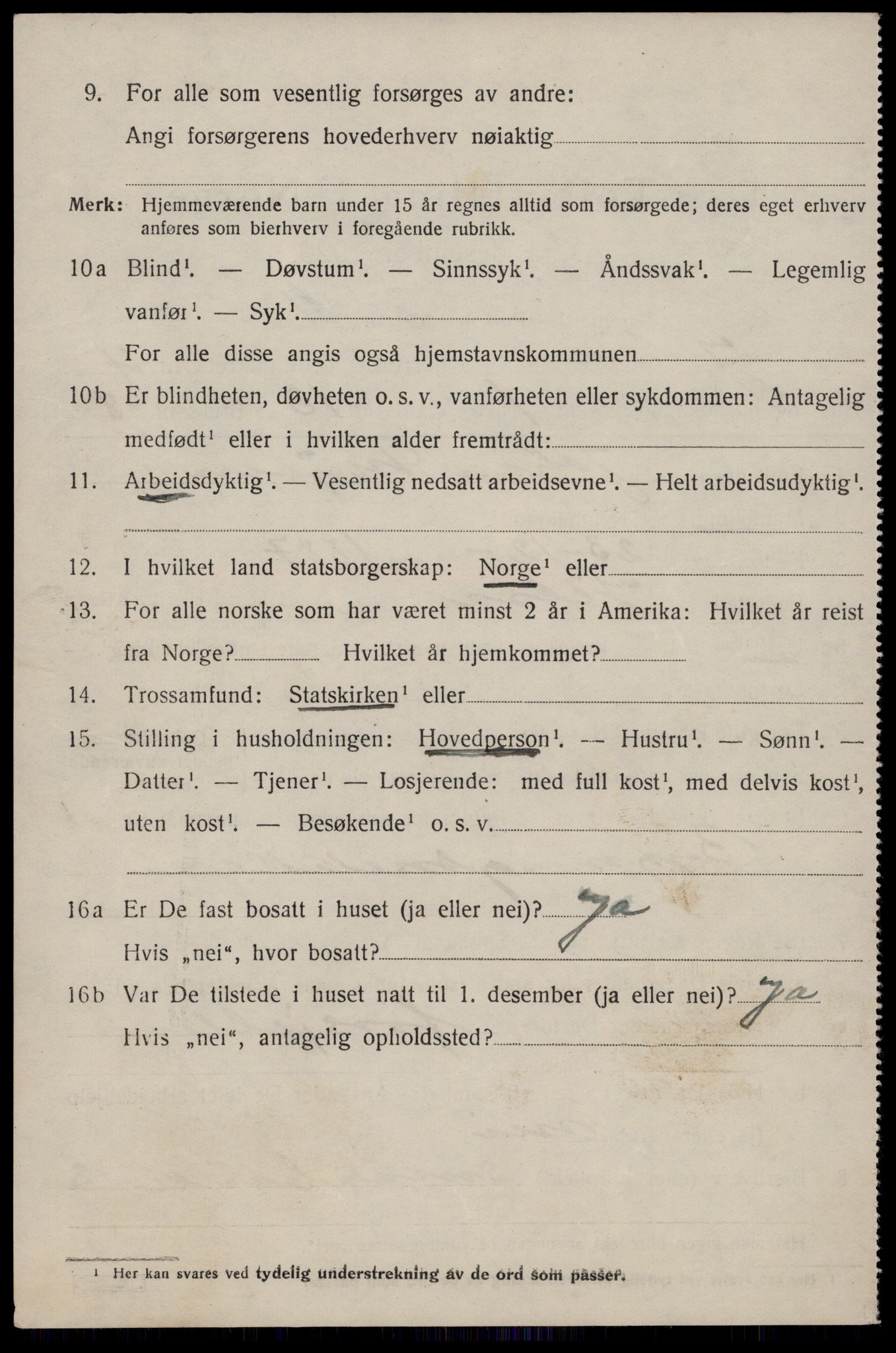 SAST, 1920 census for Jelsa, 1920, p. 1179