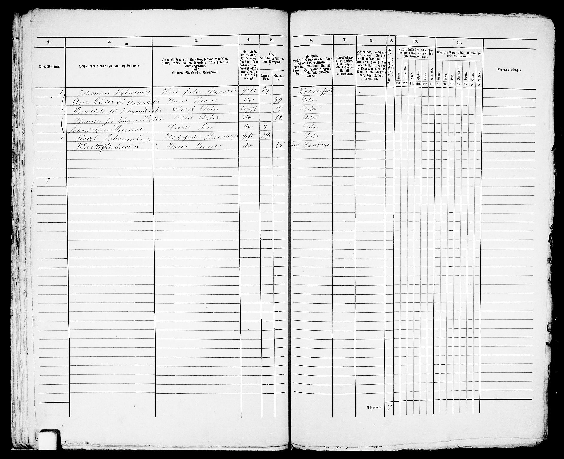 RA, 1865 census for Flekkefjord/Flekkefjord, 1865, p. 51