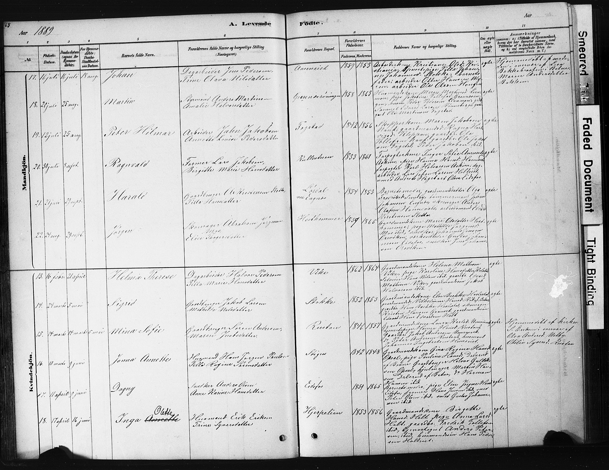 Hof kirkebøker, AV/SAKO-A-64/G/Ga/L0004: Parish register (copy) no. I 4, 1878-1930, p. 68