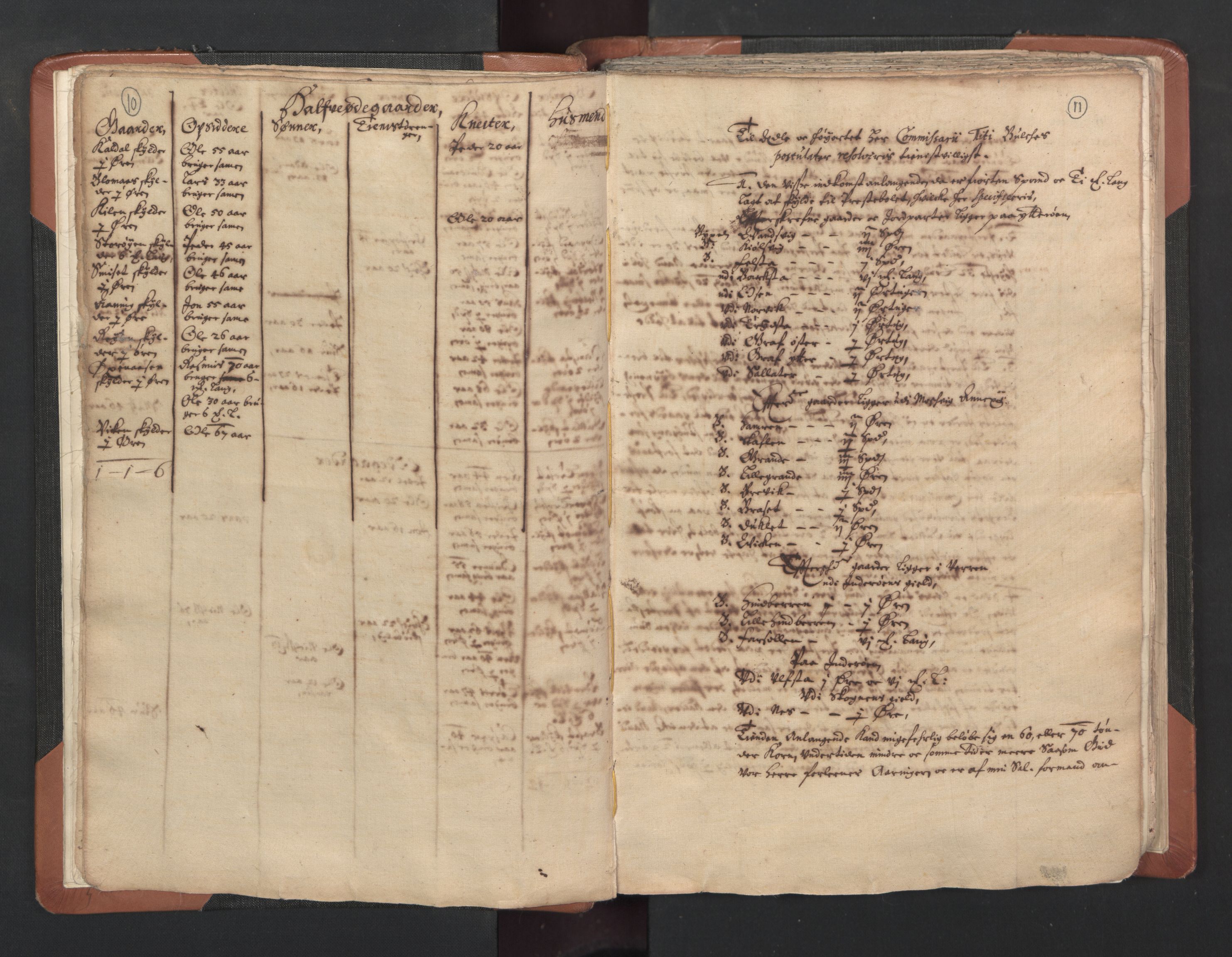 RA, Vicar's Census 1664-1666, no. 33: Innherad deanery, 1664-1666, p. 10-11