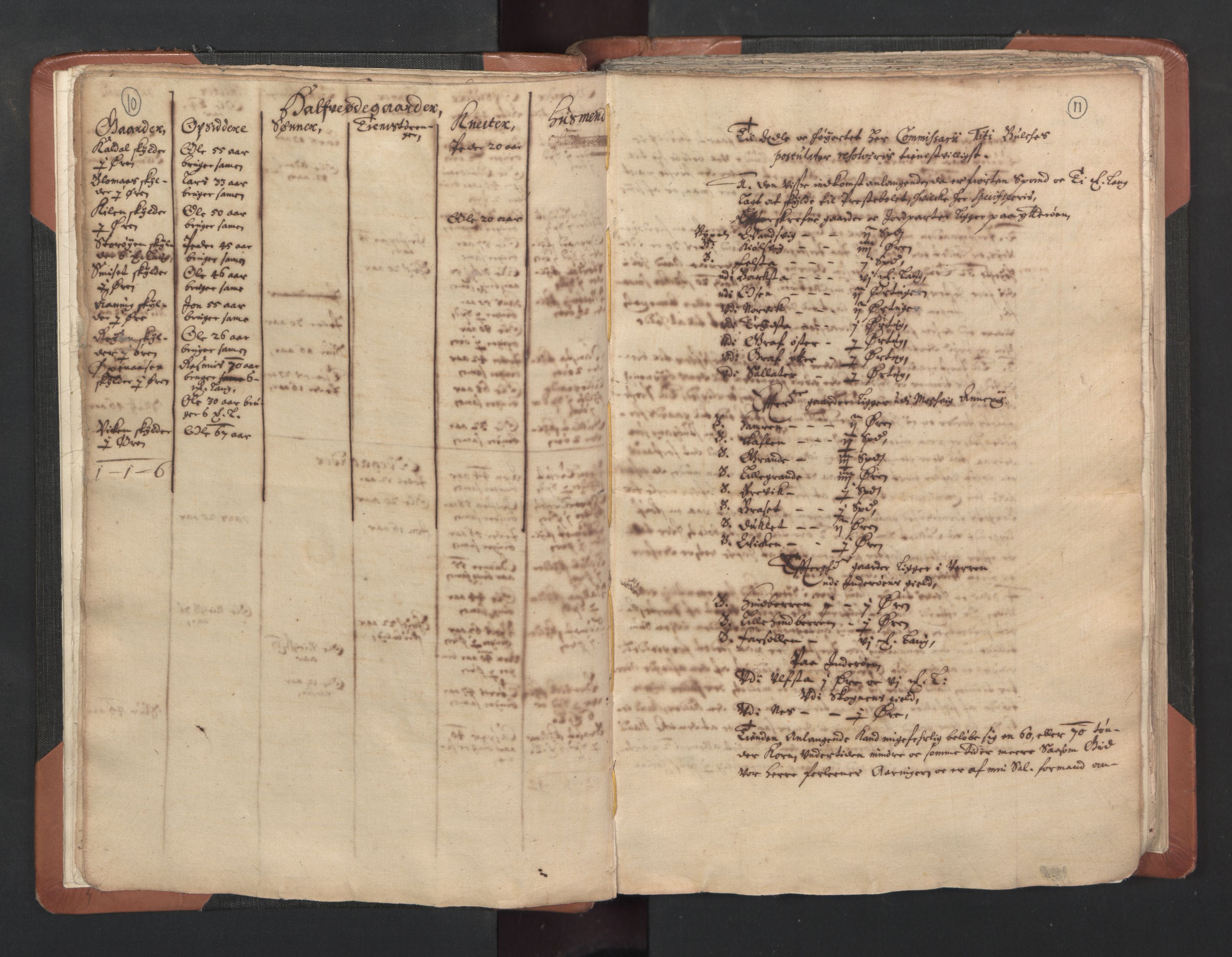 RA, Vicar's Census 1664-1666, no. 33: Innherad deanery, 1664-1666, p. 10-11