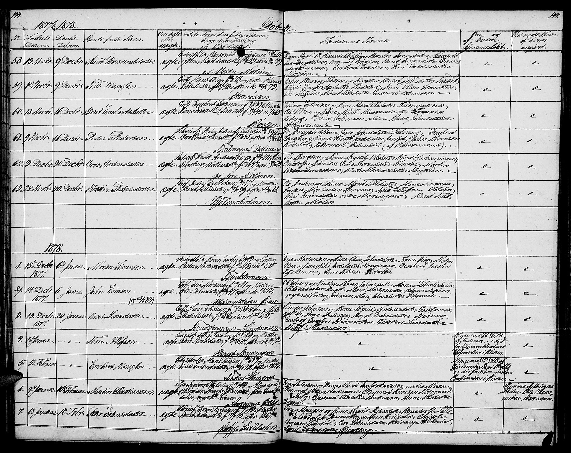 Tynset prestekontor, AV/SAH-PREST-058/H/Ha/Hab/L0005: Parish register (copy) no. 5, 1860-1879, p. 144-145