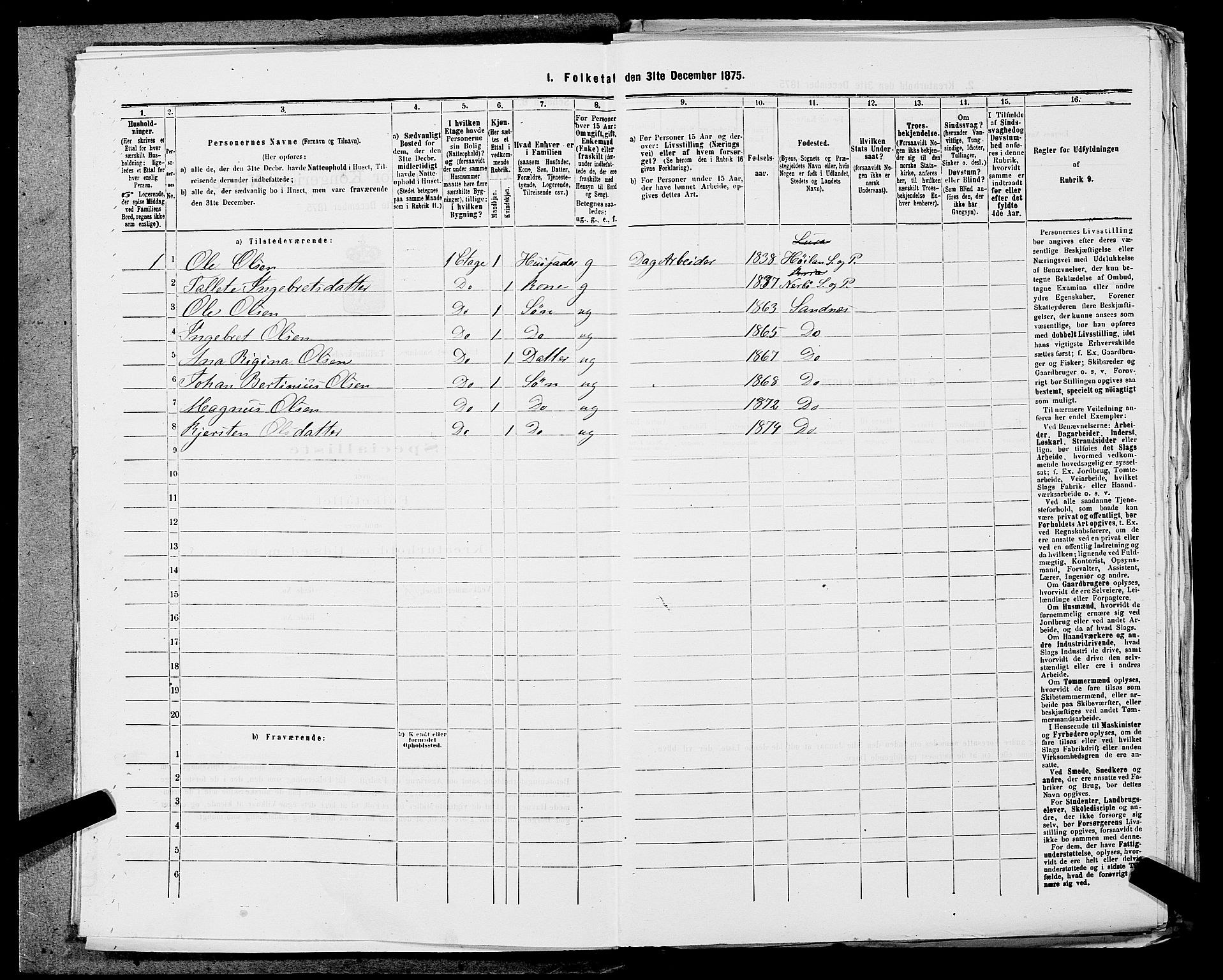 SAST, 1875 census for 1102B Høyland/Sandnes, 1875, p. 14