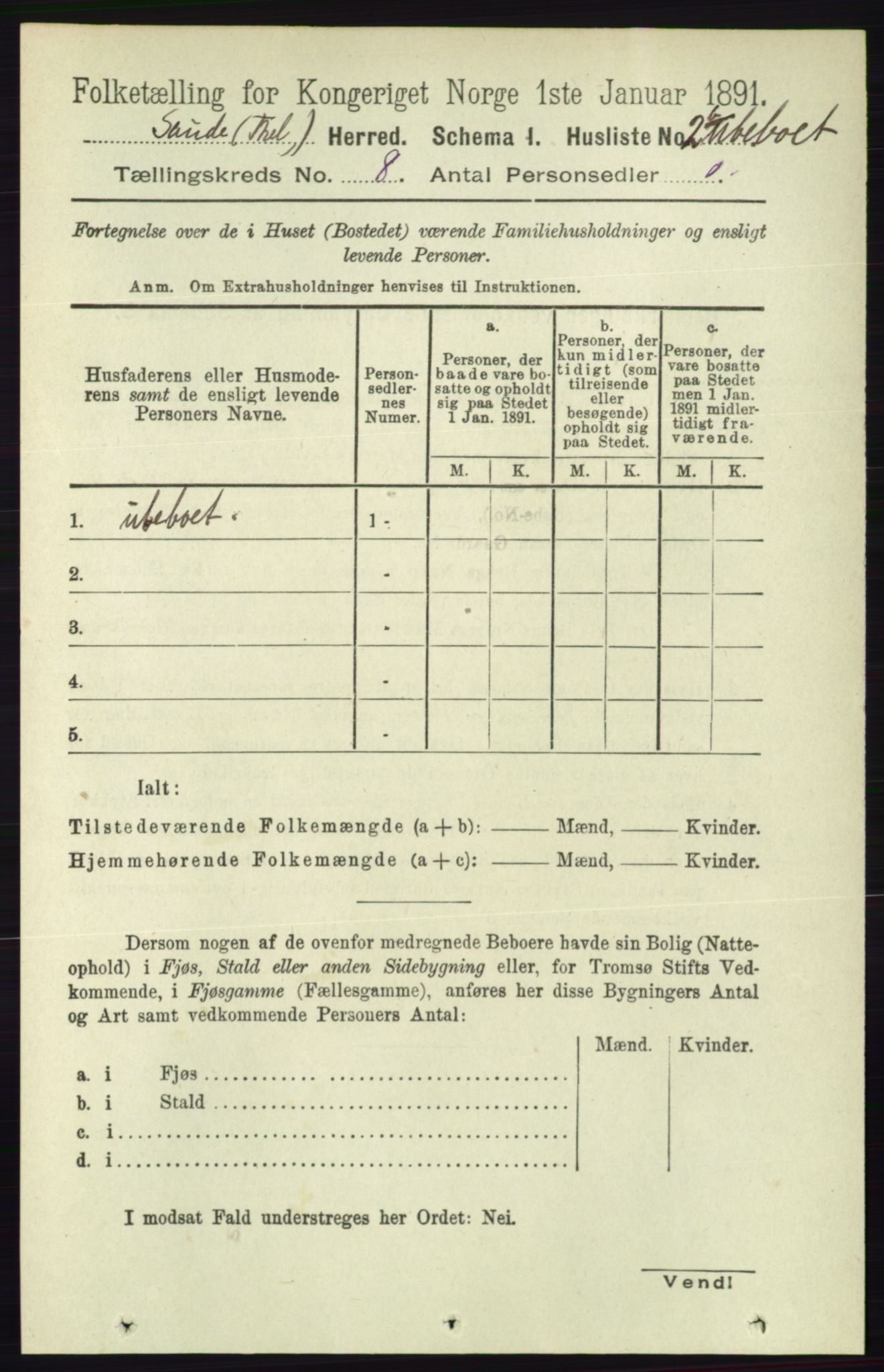 RA, 1891 census for 0822 Sauherad, 1891, p. 2253