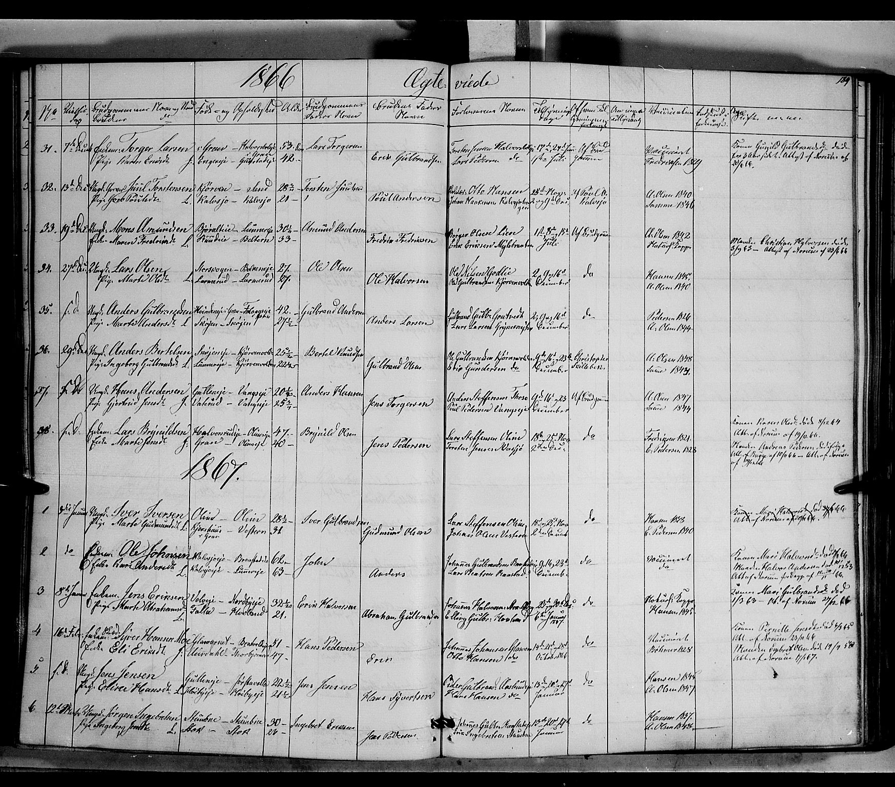 Jevnaker prestekontor, SAH/PREST-116/H/Ha/Haa/L0007: Parish register (official) no. 7, 1858-1876, p. 189