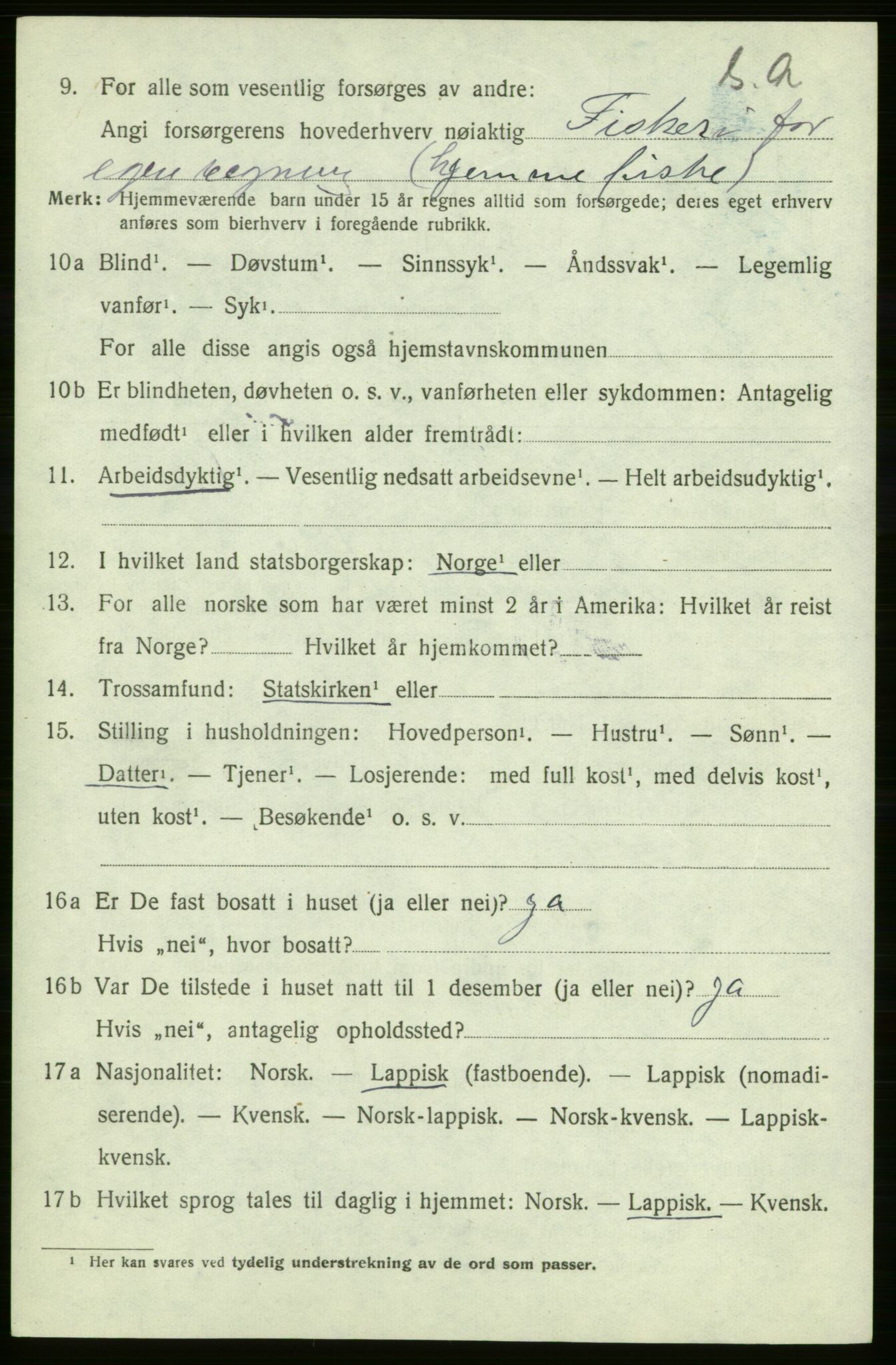 SATØ, 1920 census for , 1920, p. 511