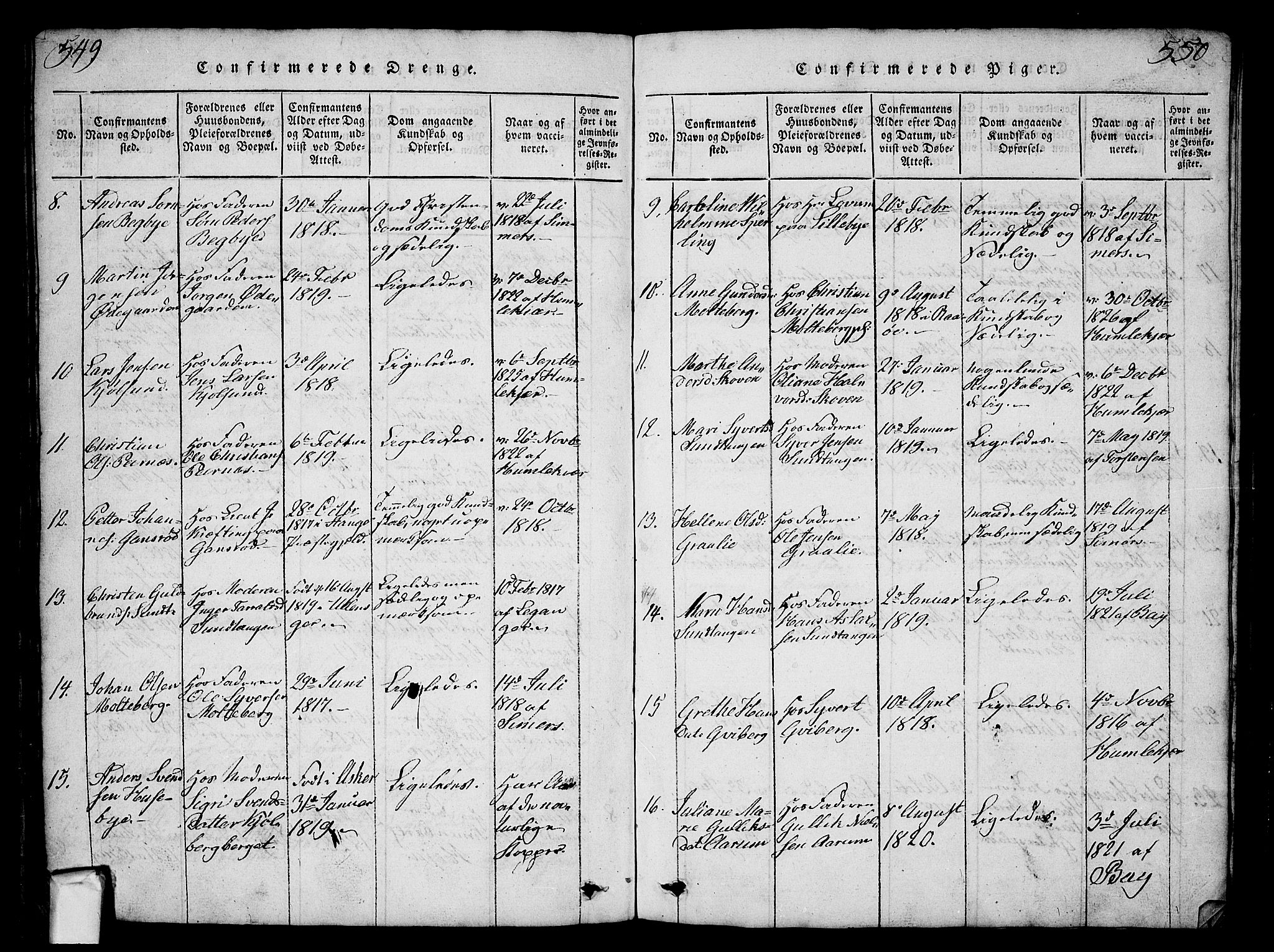 Borge prestekontor Kirkebøker, AV/SAO-A-10903/G/Ga/L0001: Parish register (copy) no.  I 1, 1815-1835, p. 549-550