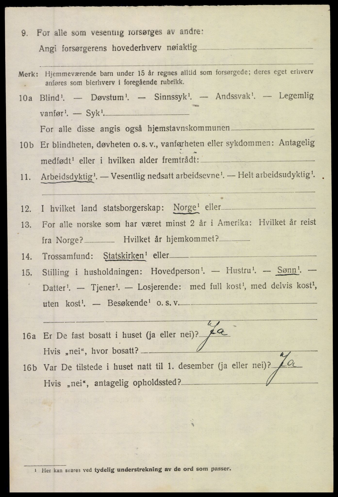 SAK, 1920 census for Øyestad, 1920, p. 2073