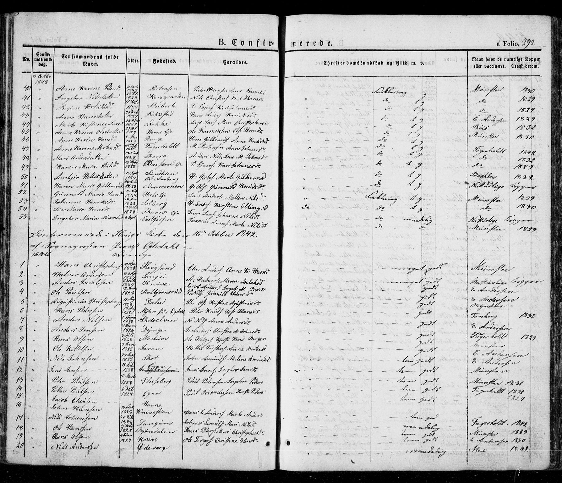 Eiker kirkebøker, AV/SAKO-A-4/G/Ga/L0002: Parish register (copy) no. I 2, 1832-1856, p. 292