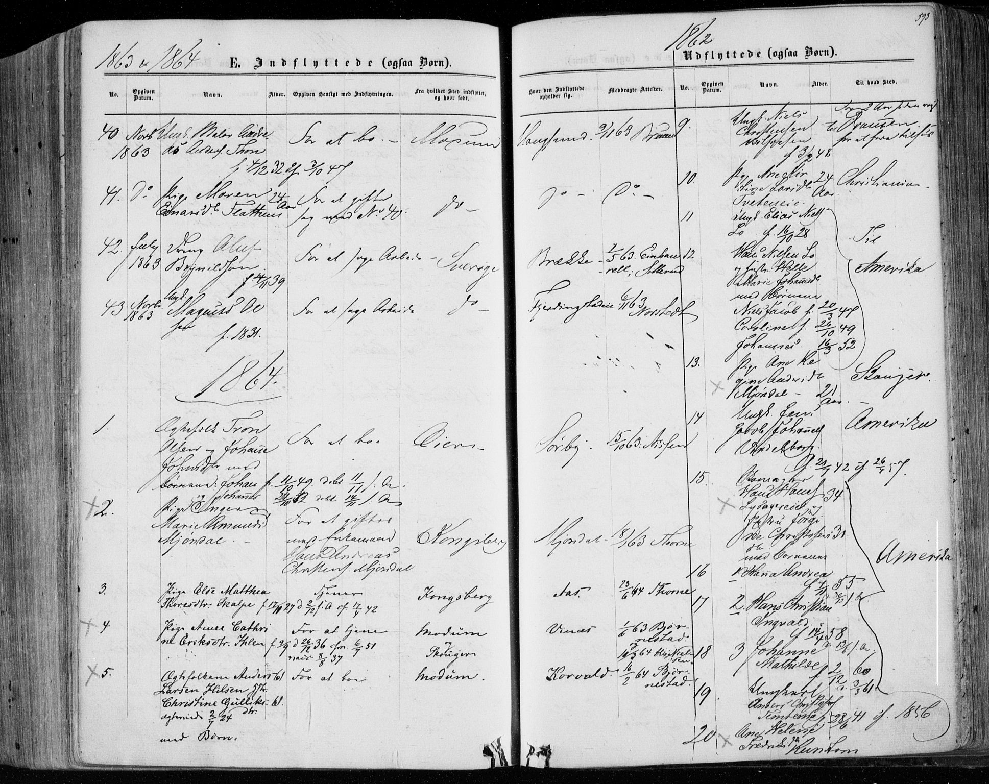 Eiker kirkebøker, SAKO/A-4/F/Fa/L0016: Parish register (official) no. I 16, 1860-1868, p. 593