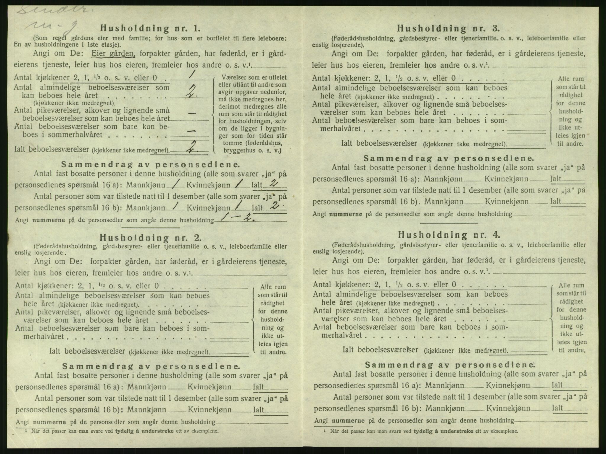 SAT, 1920 census for Nesna, 1920, p. 925