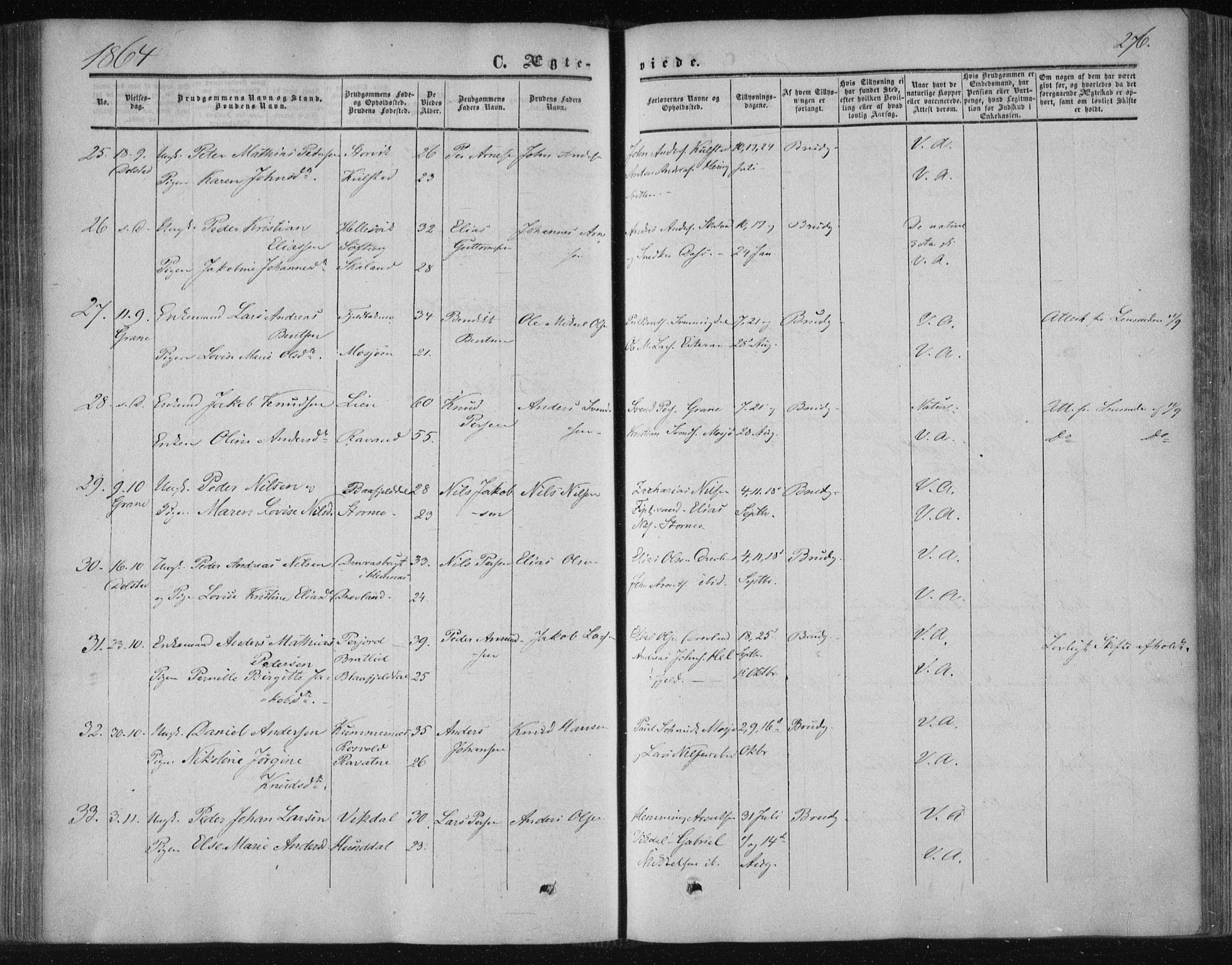 Ministerialprotokoller, klokkerbøker og fødselsregistre - Nordland, AV/SAT-A-1459/820/L0293: Parish register (official) no. 820A14, 1855-1865, p. 276