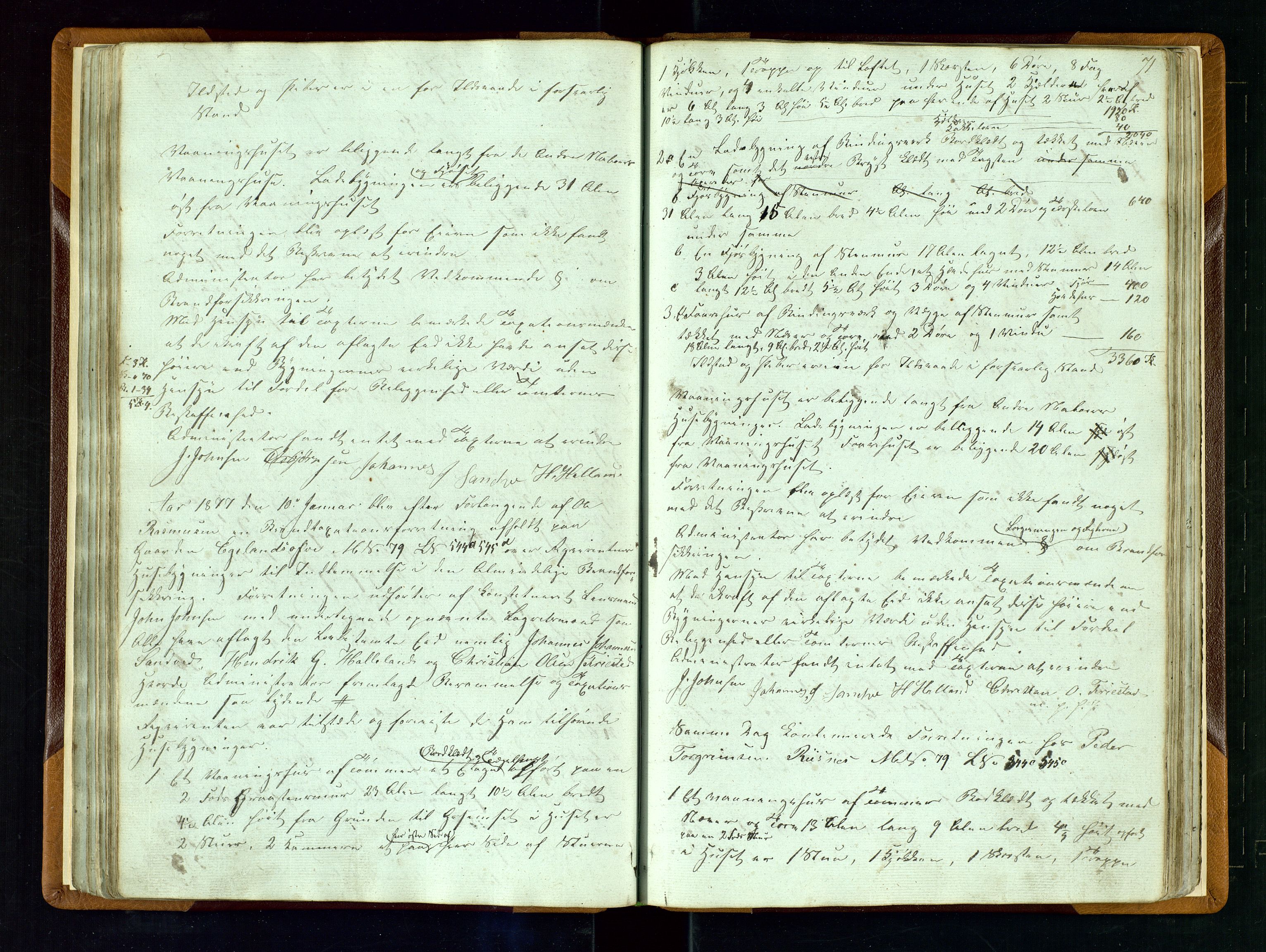 Hå lensmannskontor, AV/SAST-A-100456/Goa/L0001: Takstprotokoll-Valle skipreie, 1846-1883, p. 70b-71a
