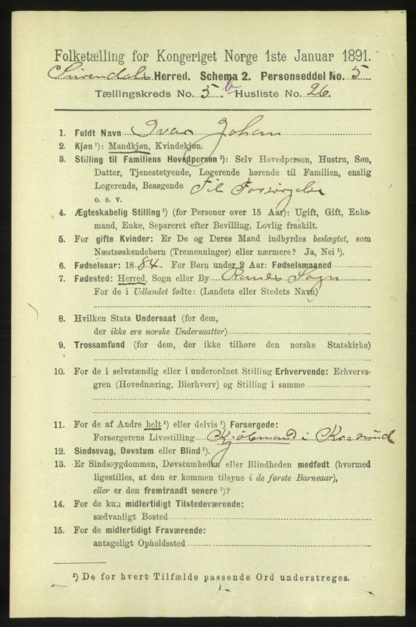 RA, 1891 census for 1566 Surnadal, 1891, p. 1644