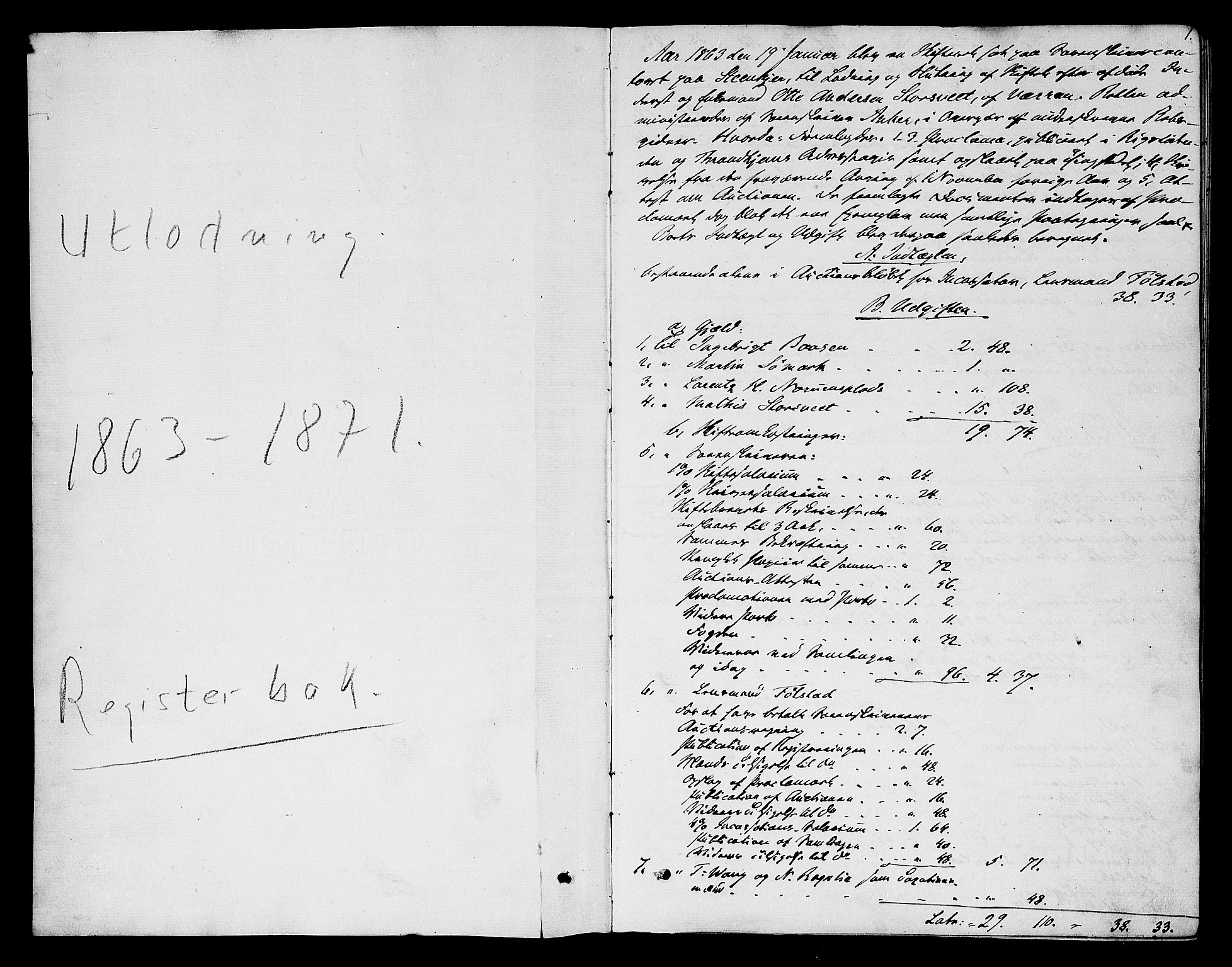 Inderøy sorenskriveri, SAT/A-4147/1/3/3A/L0027: Skifteslutningsprotokoll 2, 1863-1871, p. 1