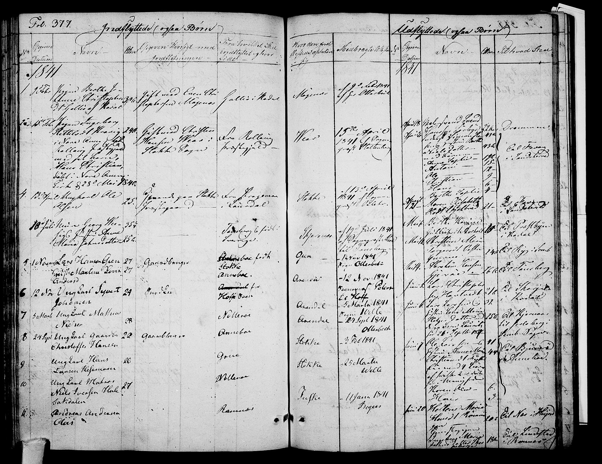 Stokke kirkebøker, AV/SAKO-A-320/F/Fa/L0006: Parish register (official) no. I 6, 1826-1843, p. 377