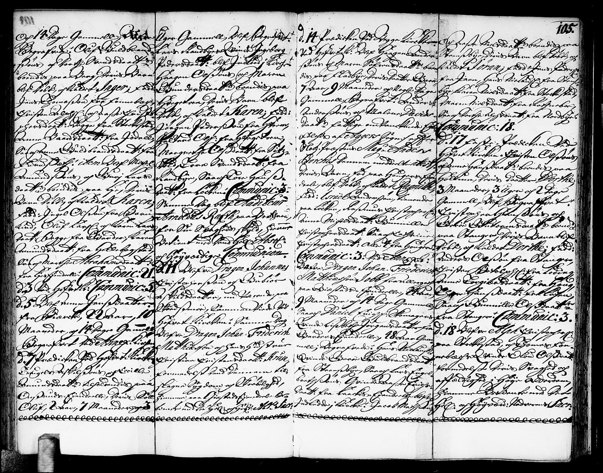 Ullensaker prestekontor Kirkebøker, AV/SAO-A-10236a/F/Fa/L0003: Parish register (official) no. I 3, 1711-1720, p. 105