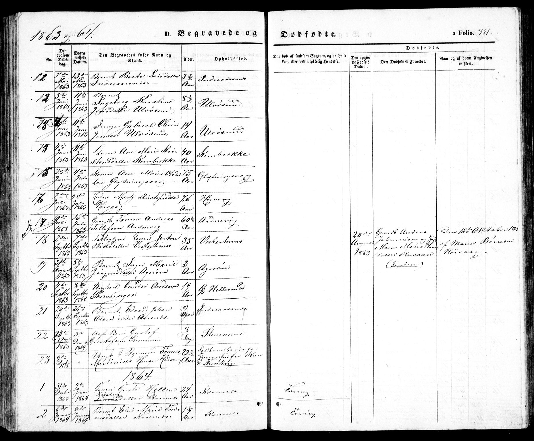 Høvåg sokneprestkontor, AV/SAK-1111-0025/F/Fb/L0002: Parish register (copy) no. B 2, 1847-1869, p. 351