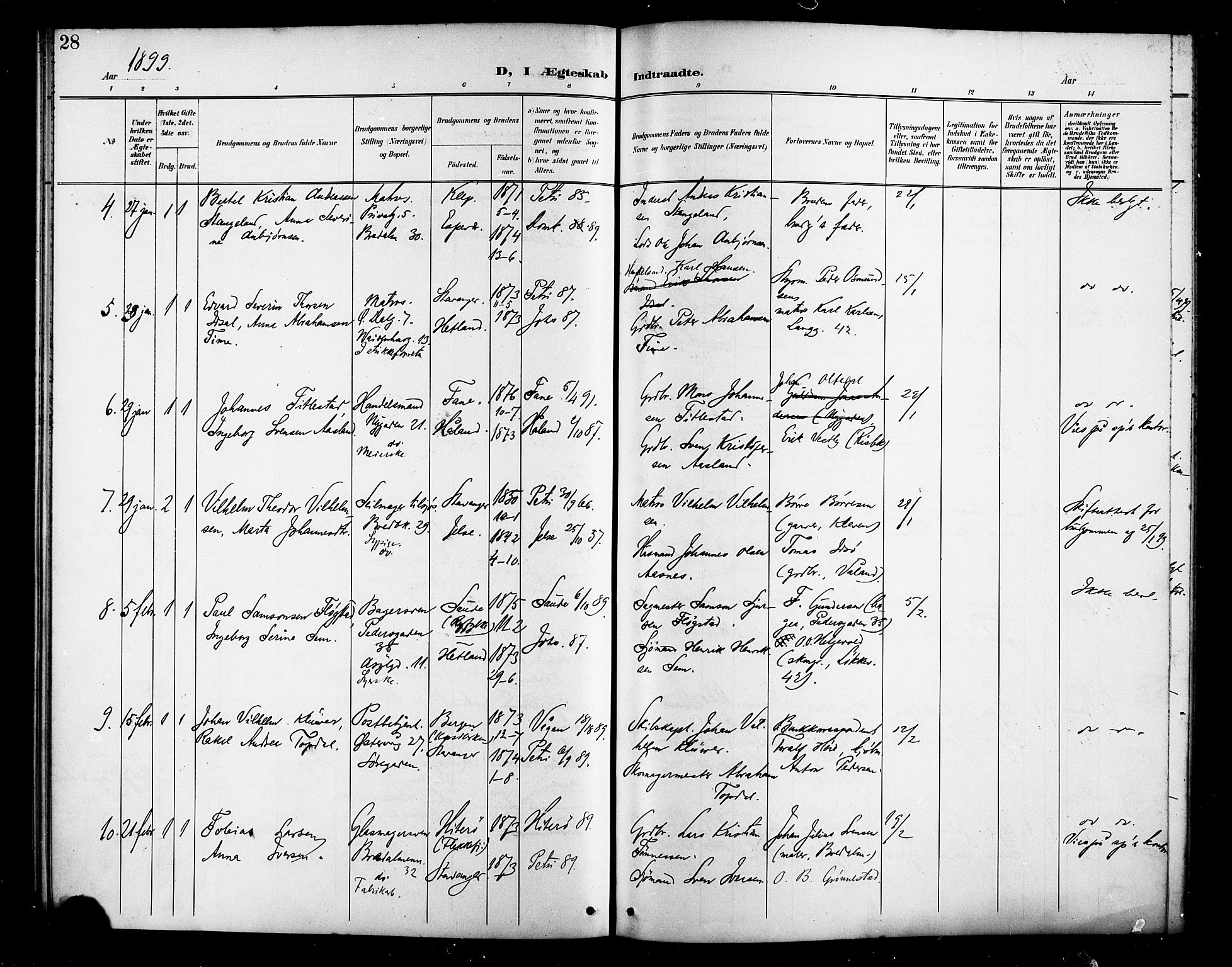 St. Petri sokneprestkontor, SAST/A-101813/001/30/30BB/L0007: Parish register (copy) no. B 7, 1895-1902, p. 28