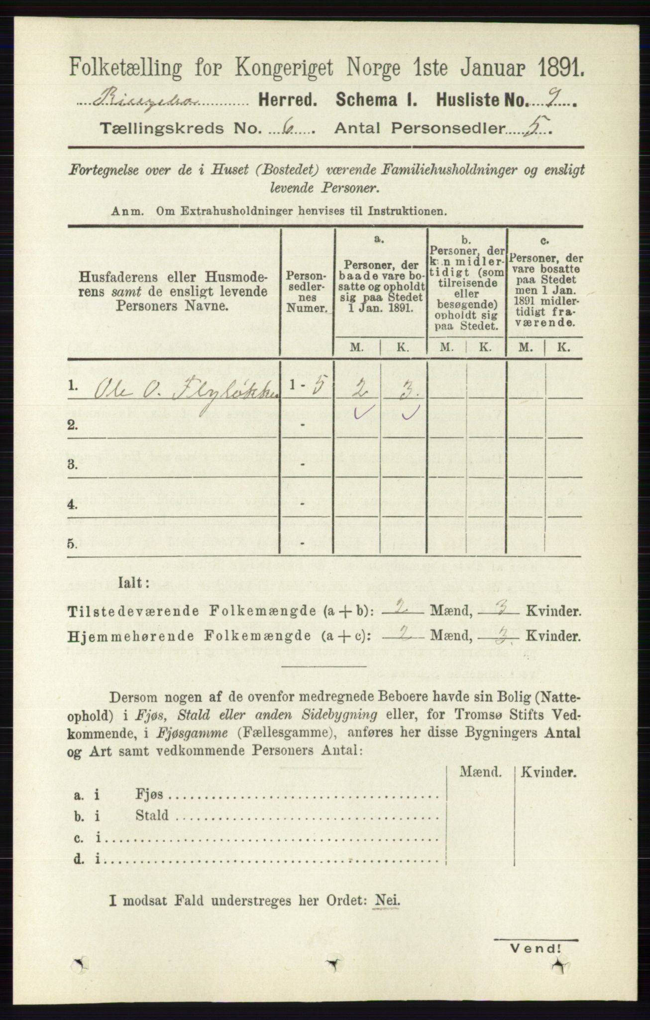 RA, 1891 census for 0520 Ringebu, 1891, p. 2372