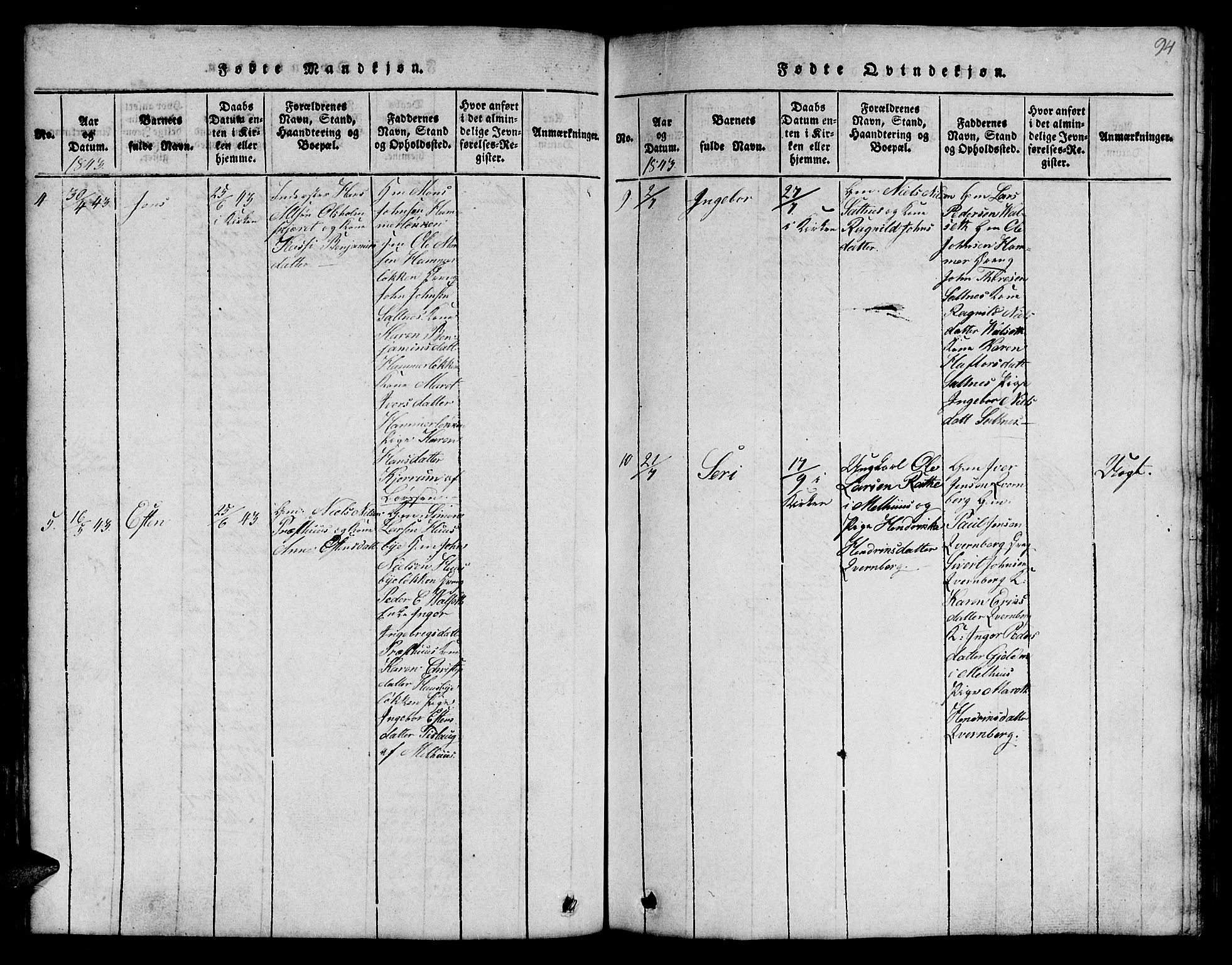 Ministerialprotokoller, klokkerbøker og fødselsregistre - Sør-Trøndelag, AV/SAT-A-1456/666/L0788: Parish register (copy) no. 666C01, 1816-1847, p. 94