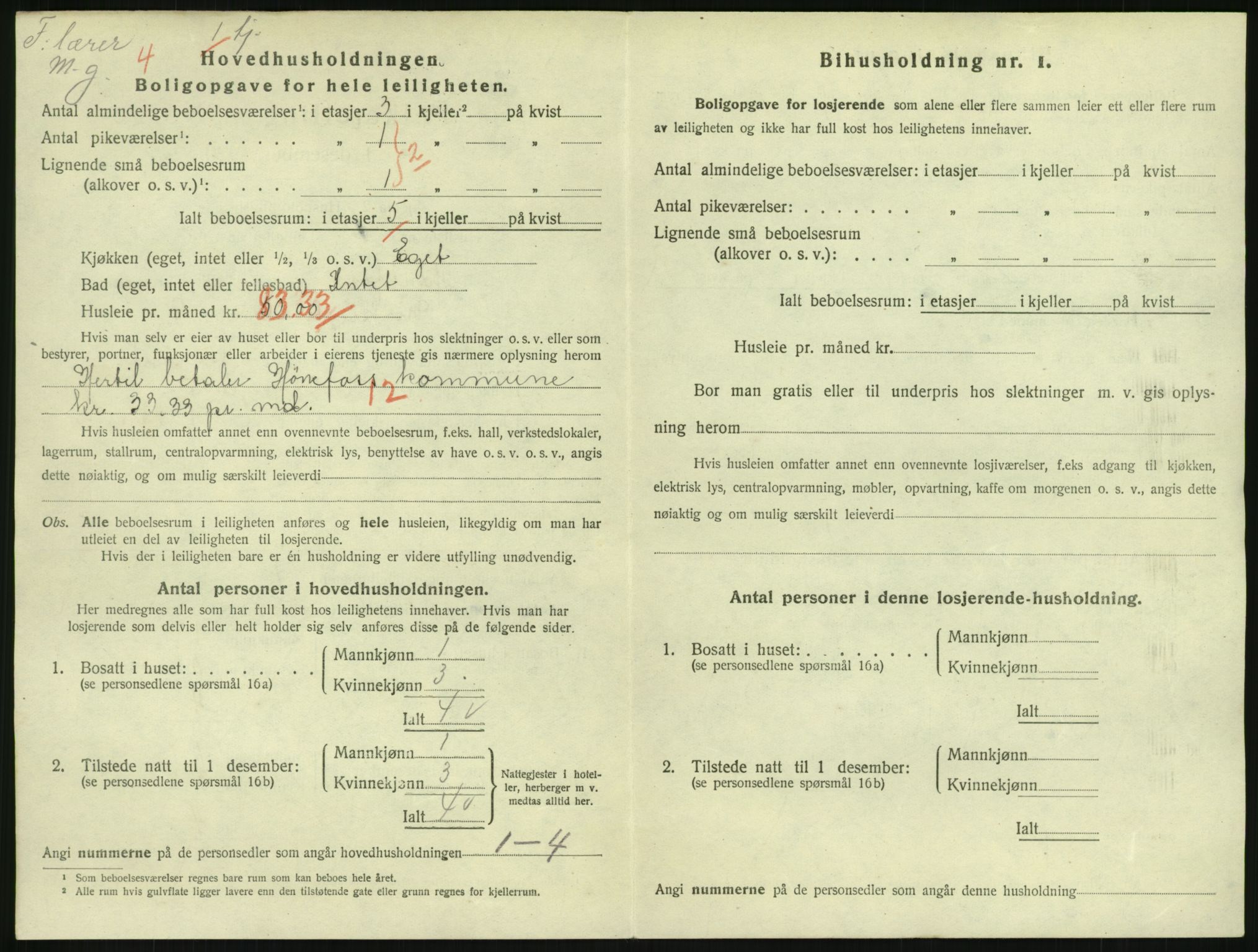 SAKO, 1920 census for Hønefoss, 1920, p. 1909