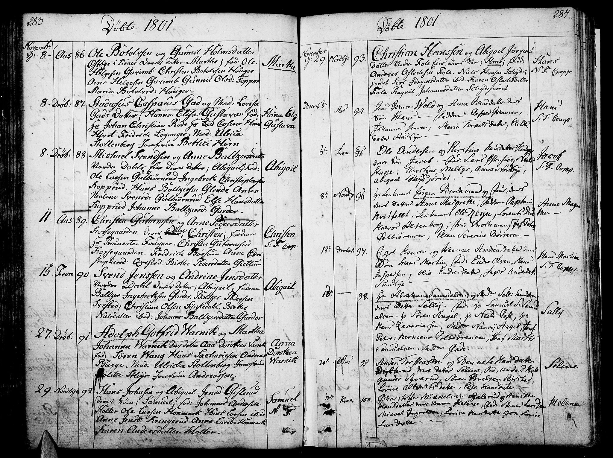Ås prestekontor Kirkebøker, SAO/A-10894/F/Fa/L0002: Parish register (official) no. I 2, 1778-1813, p. 283-284