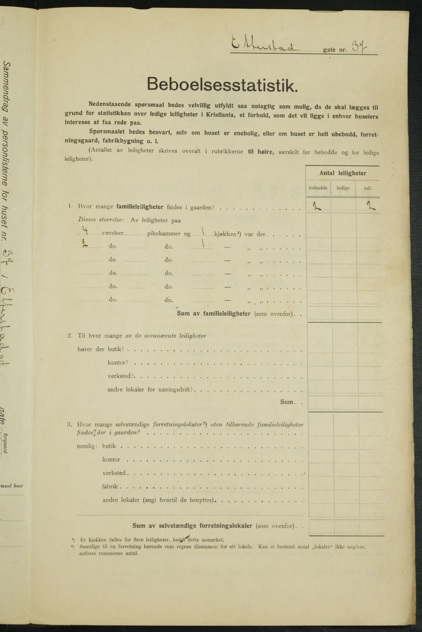 OBA, Municipal Census 1915 for Kristiania, 1915, p. 22181