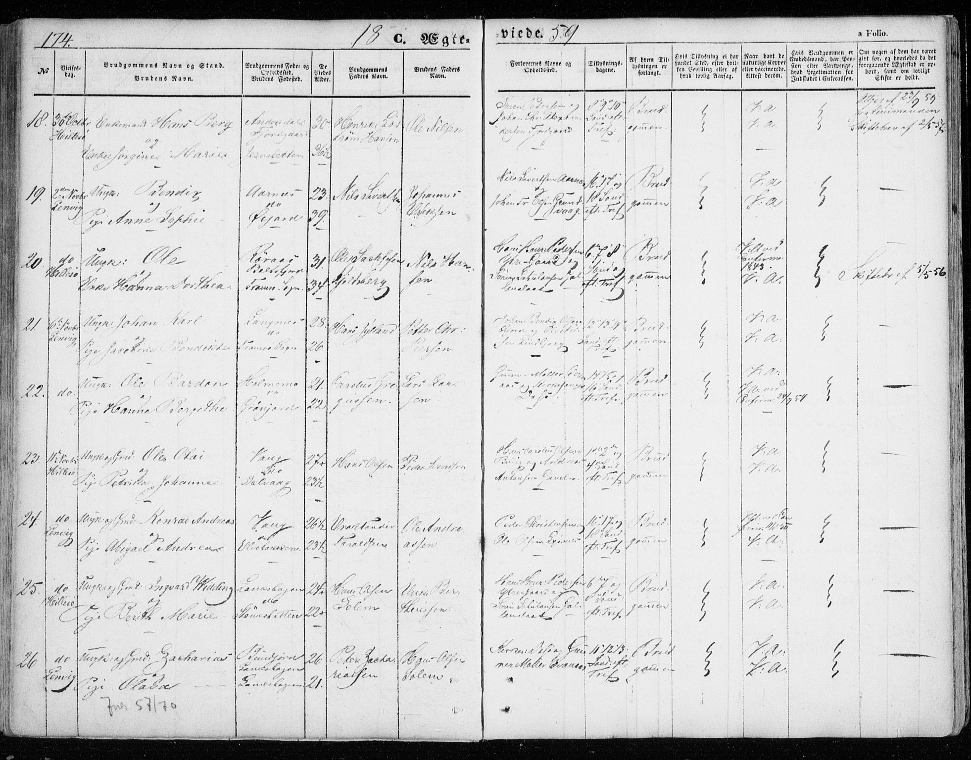Lenvik sokneprestembete, SATØ/S-1310/H/Ha/Haa/L0007kirke: Parish register (official) no. 7, 1855-1865, p. 174