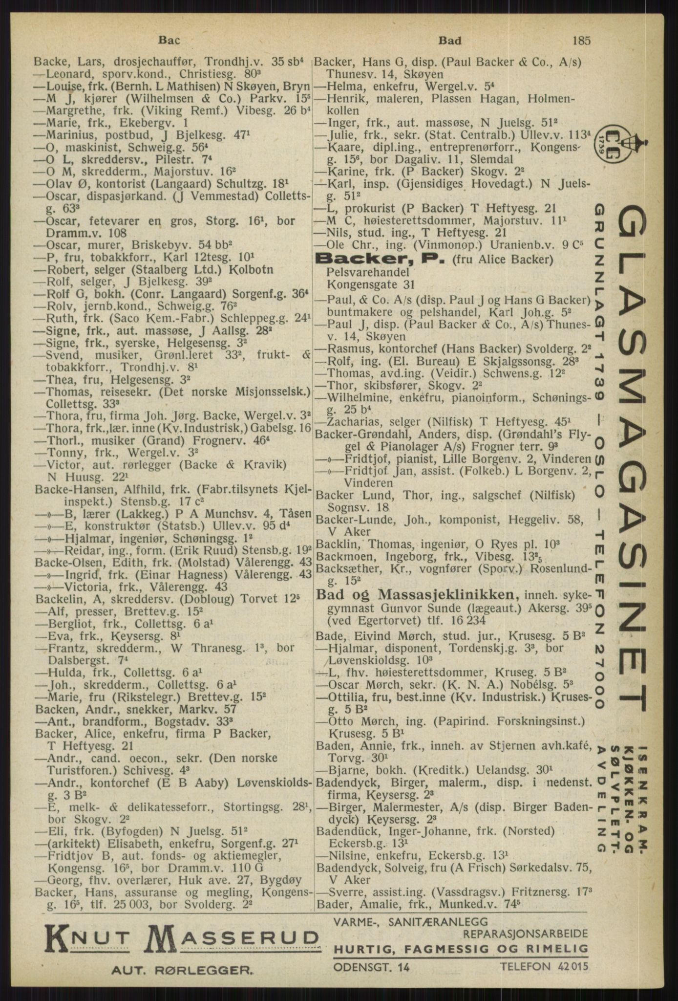 Kristiania/Oslo adressebok, PUBL/-, 1936, p. 185