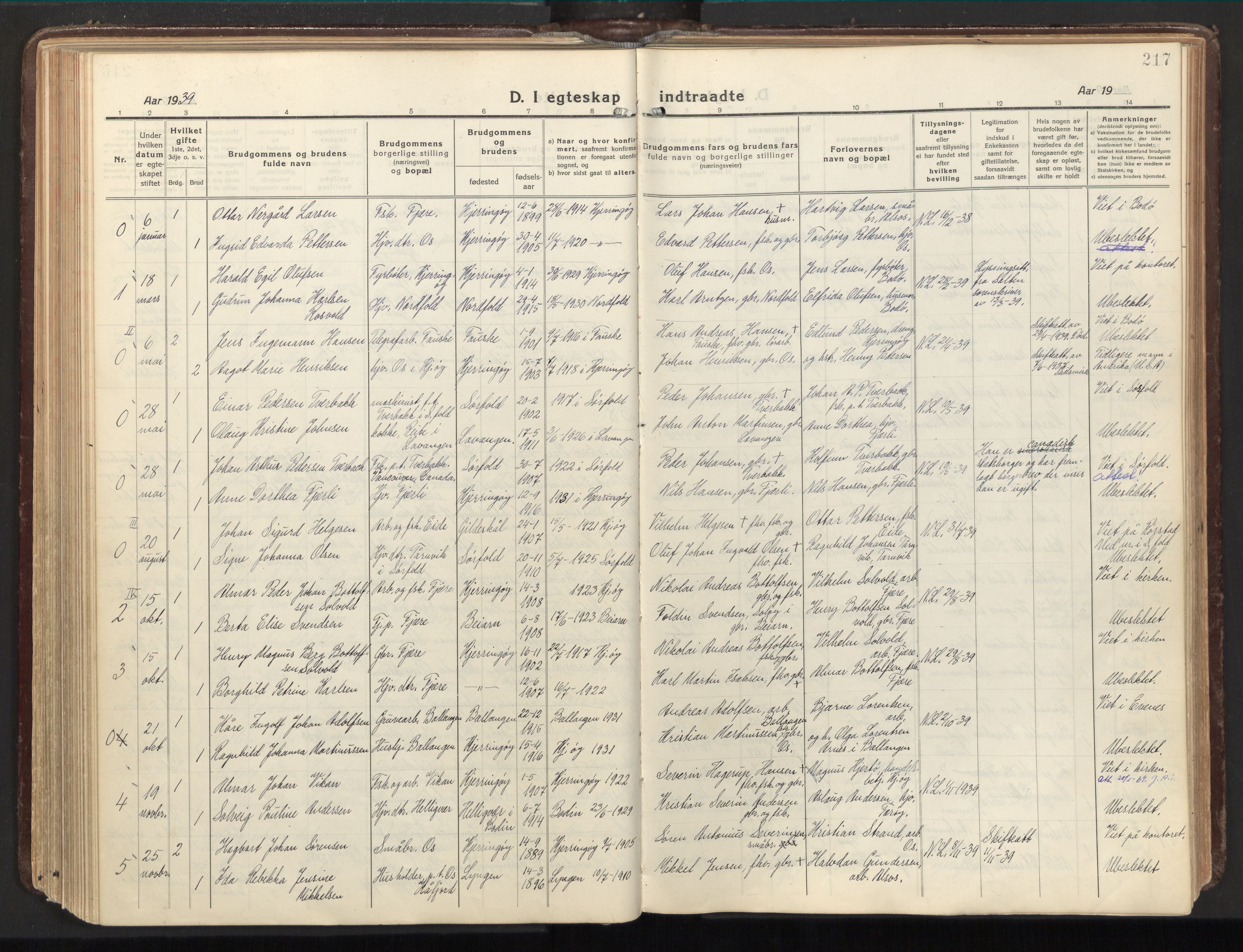 Ministerialprotokoller, klokkerbøker og fødselsregistre - Nordland, SAT/A-1459/803/L0073: Parish register (official) no. 803A03, 1920-1955, p. 217