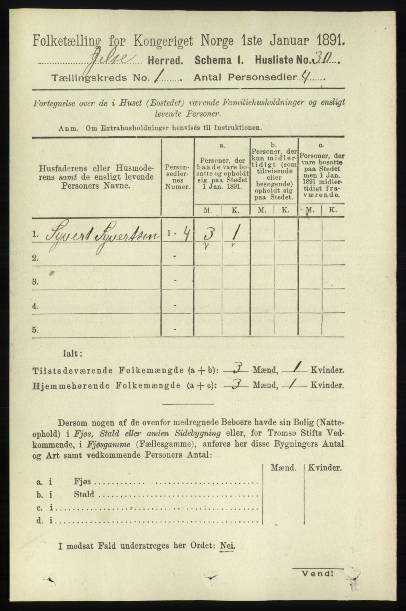 RA, 1891 census for 1138 Jelsa, 1891, p. 59